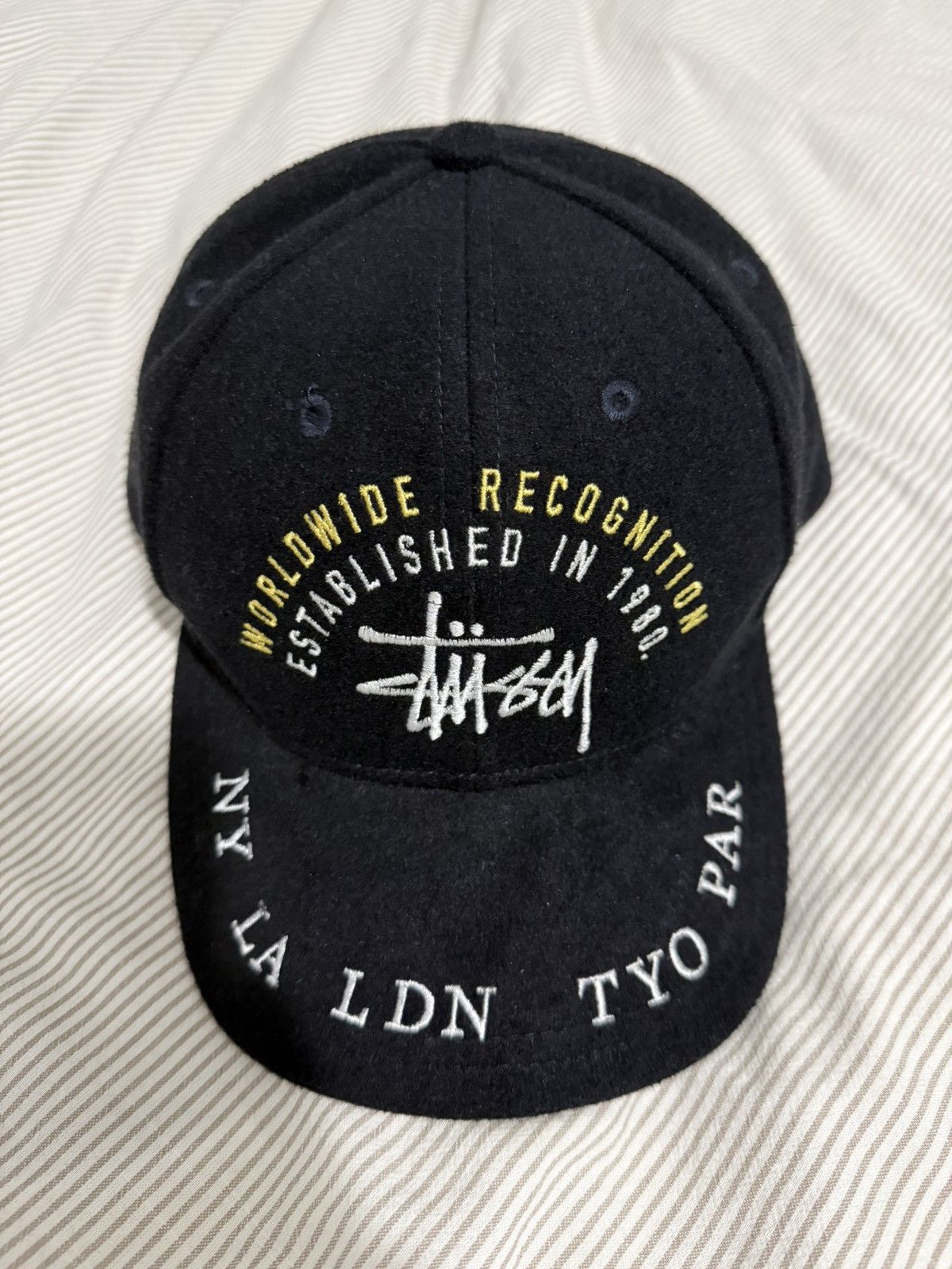 Stussy Stüssy Helvetica Logo Cadet Cap Black | Grailed