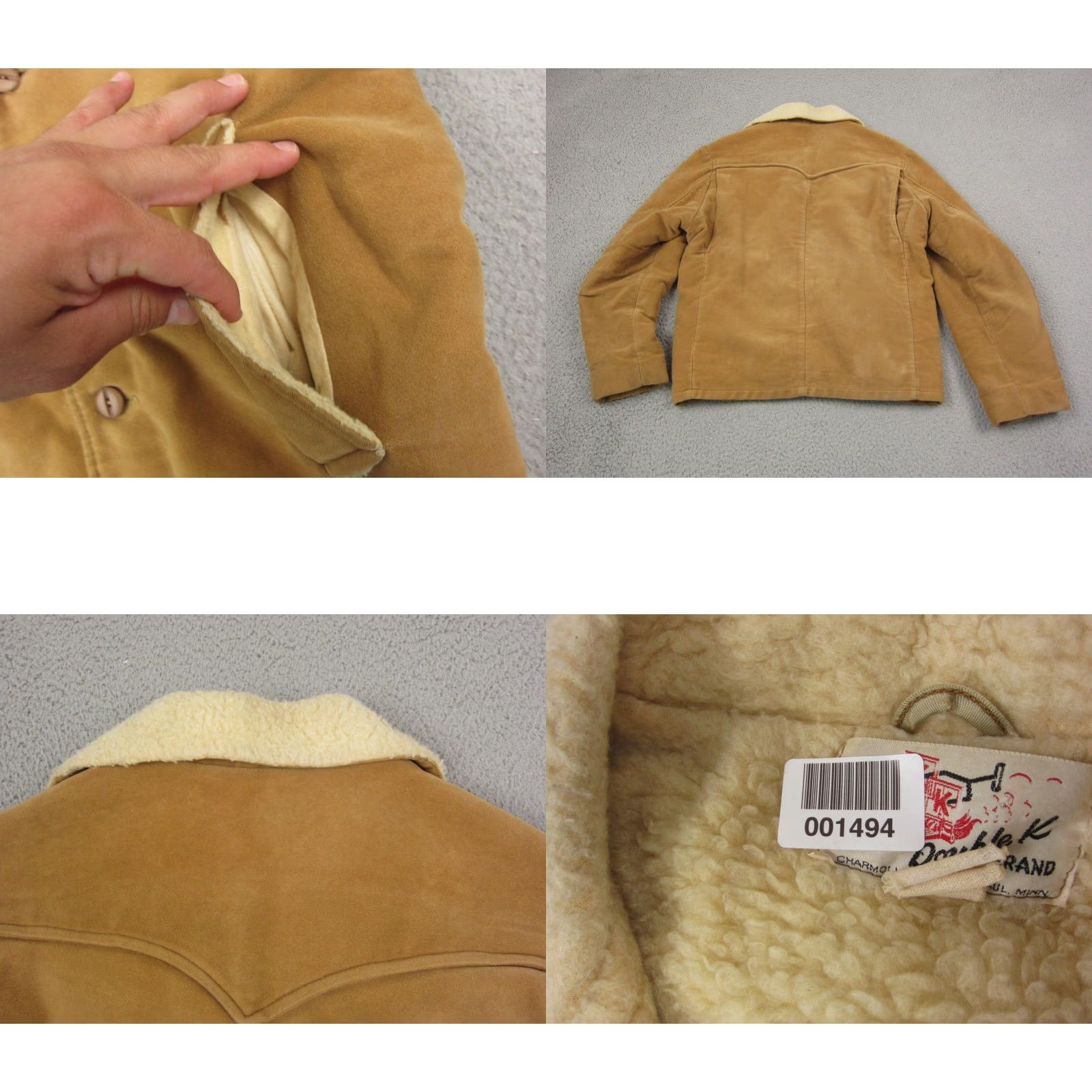 Doublet VINTAGE Double K Brand Jacket Mens 40 Brown Suede Bomber Jacket 80s 90s Lined Zipper Button Regular/Adult Mens Size US XXS / EU 40 - 9 Thumbnail