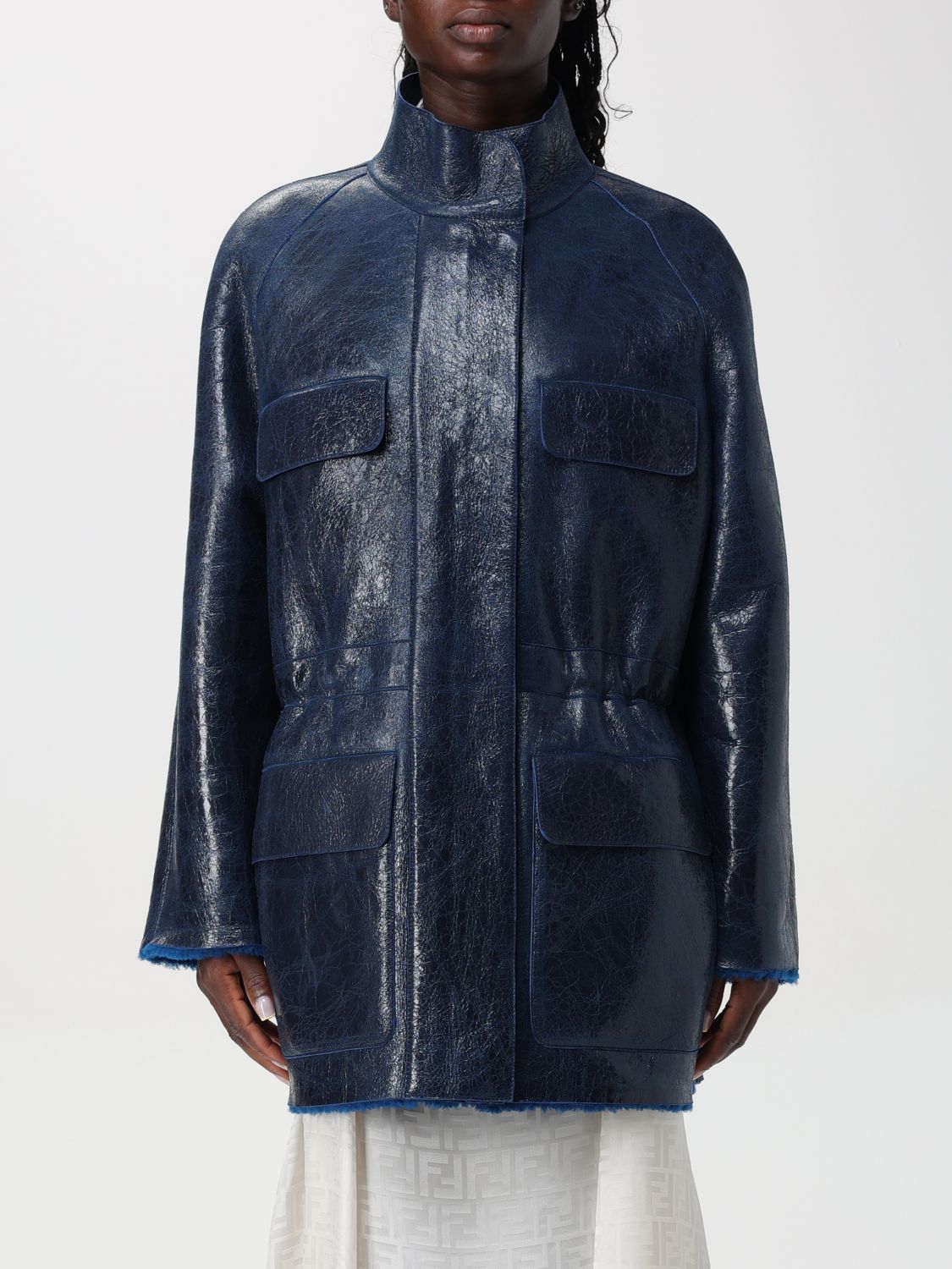 Fendi Fendi Jacket Woman Gnawed Blue Size S / US 4 / IT 40 - 1 Thumbnail