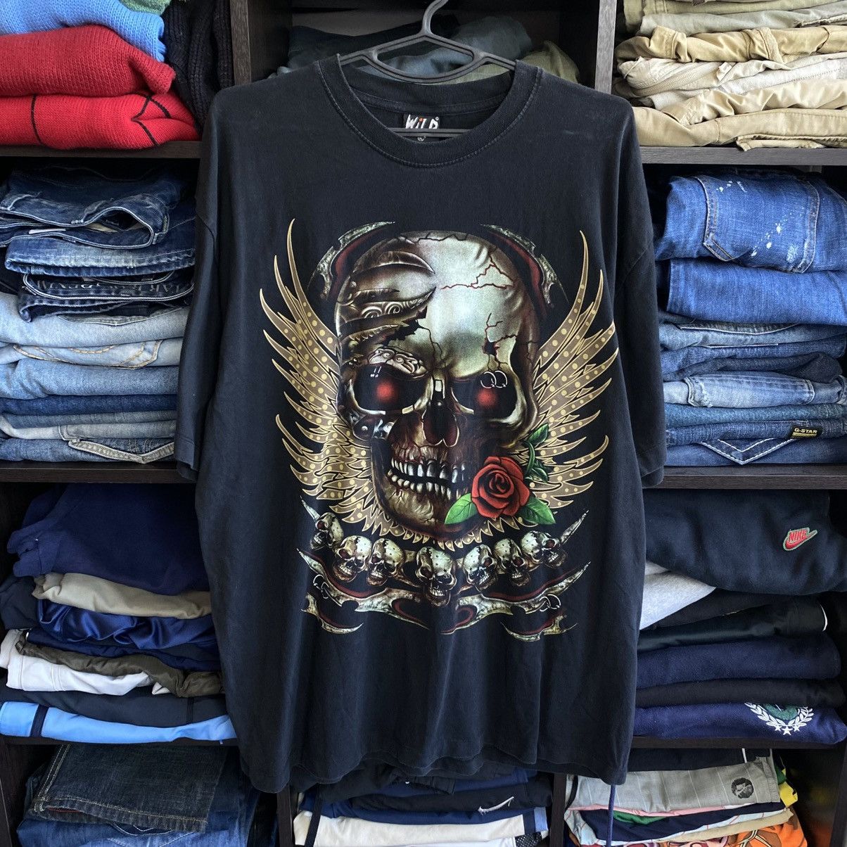 Band Tees Vintage Wild Big Skeleton Skull logo 90’s streetwear tee Size US XL / EU 56 / 4 - 1 Thumbnail
