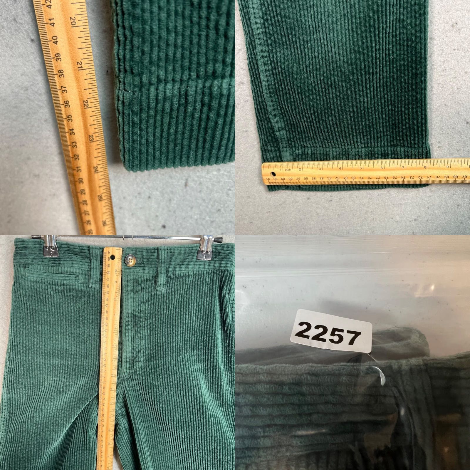 Madewell Madewell Womens Size 25 Slim Emmett Wide-Leg Corduroy Pants Green Cotton Blend Size 42" / US 20 - 8 Thumbnail