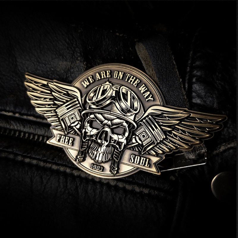 Designer Retro Motorcycle Cartoon Metal Brooch Size ONE SIZE - 3 Thumbnail