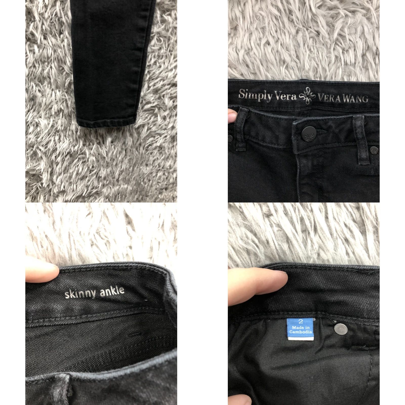 Vera Wang Vera Wang Simply Vera Wang Jeans Mid Rise Black Denim Skinny 27in Inseam 2 Womens Regular Fit 5-Pocket casual? Size 26" / US 2 / IT 38 - 8 Thumbnail