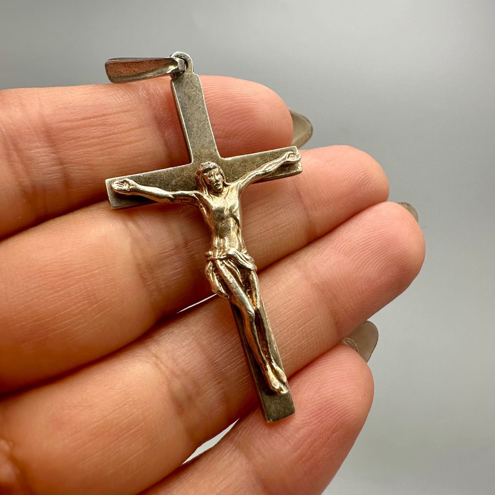 Vntage Sterling Silver 925 Crucifix Cross Pendant Jesus