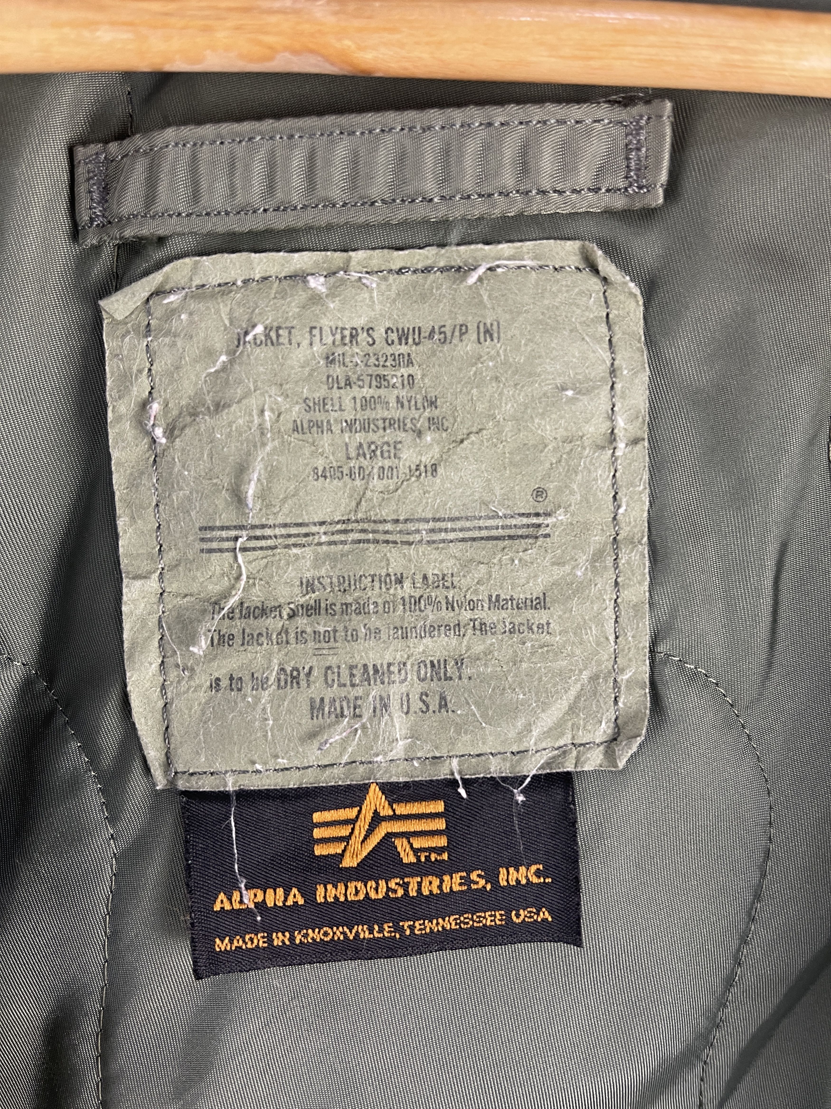 Alpha Industries Vintage Alpha Industries CWU-45/P U.S. Air Force Flight Size US L / EU 52-54 / 3 - 19 Thumbnail