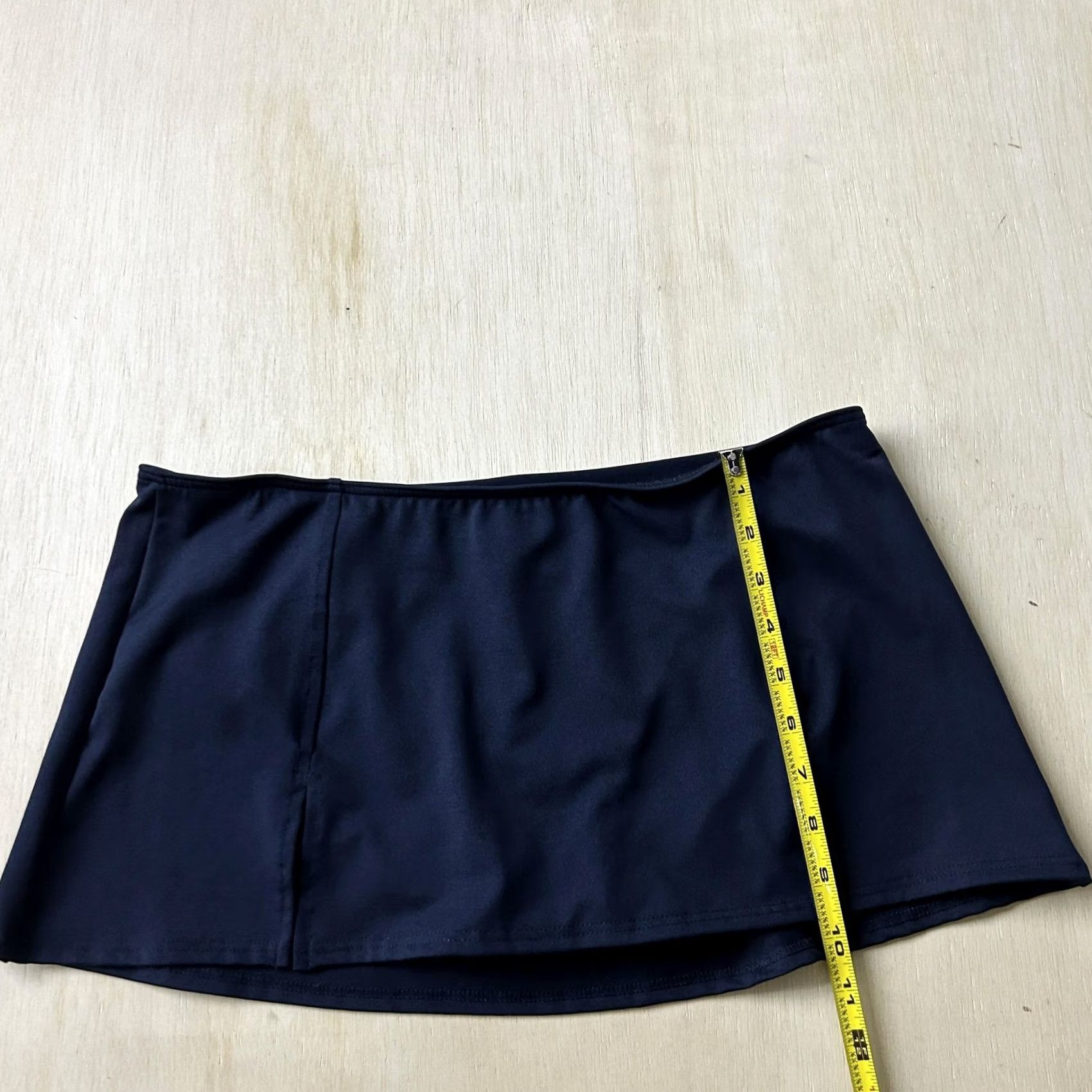 Vintage Baltex Swim Skirt Womens 12 Blue Solid Built In Brief Lined Stretch Bottom Size 34" / US 12 / IT 48 - 6 Thumbnail