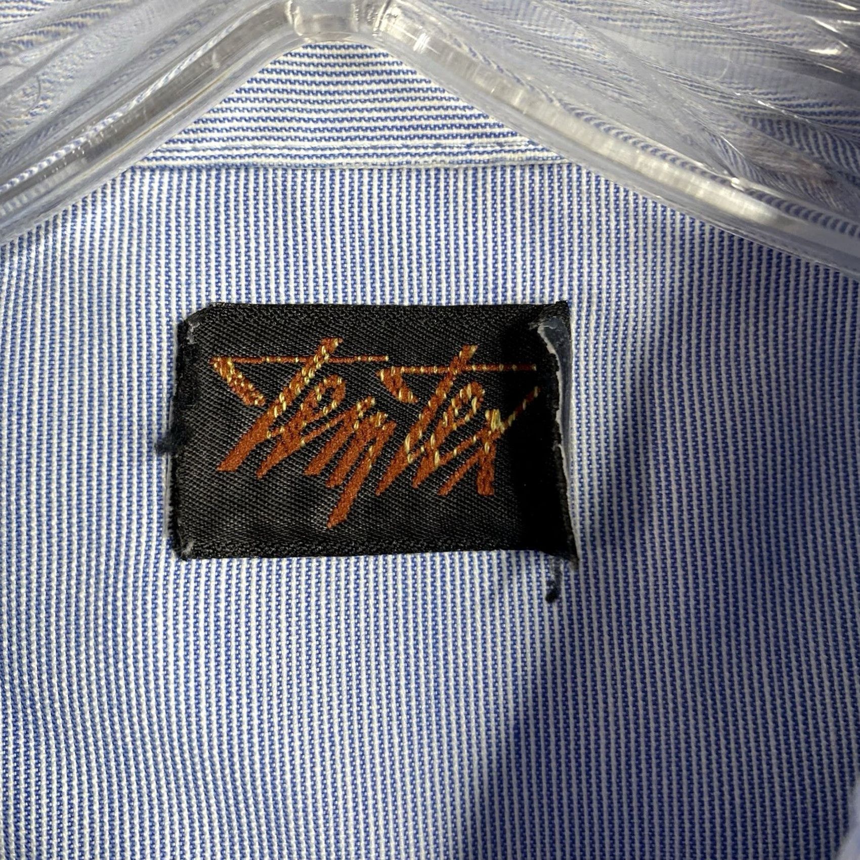 Vintage Tem Tex Western Shirt Mens 2XL Blue Micro Stripe Pearl Snap Pockets Cowboy Vtg Size US XXL / EU 58 / 5 - 3 Thumbnail