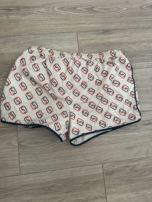 White gucci store swim trunks