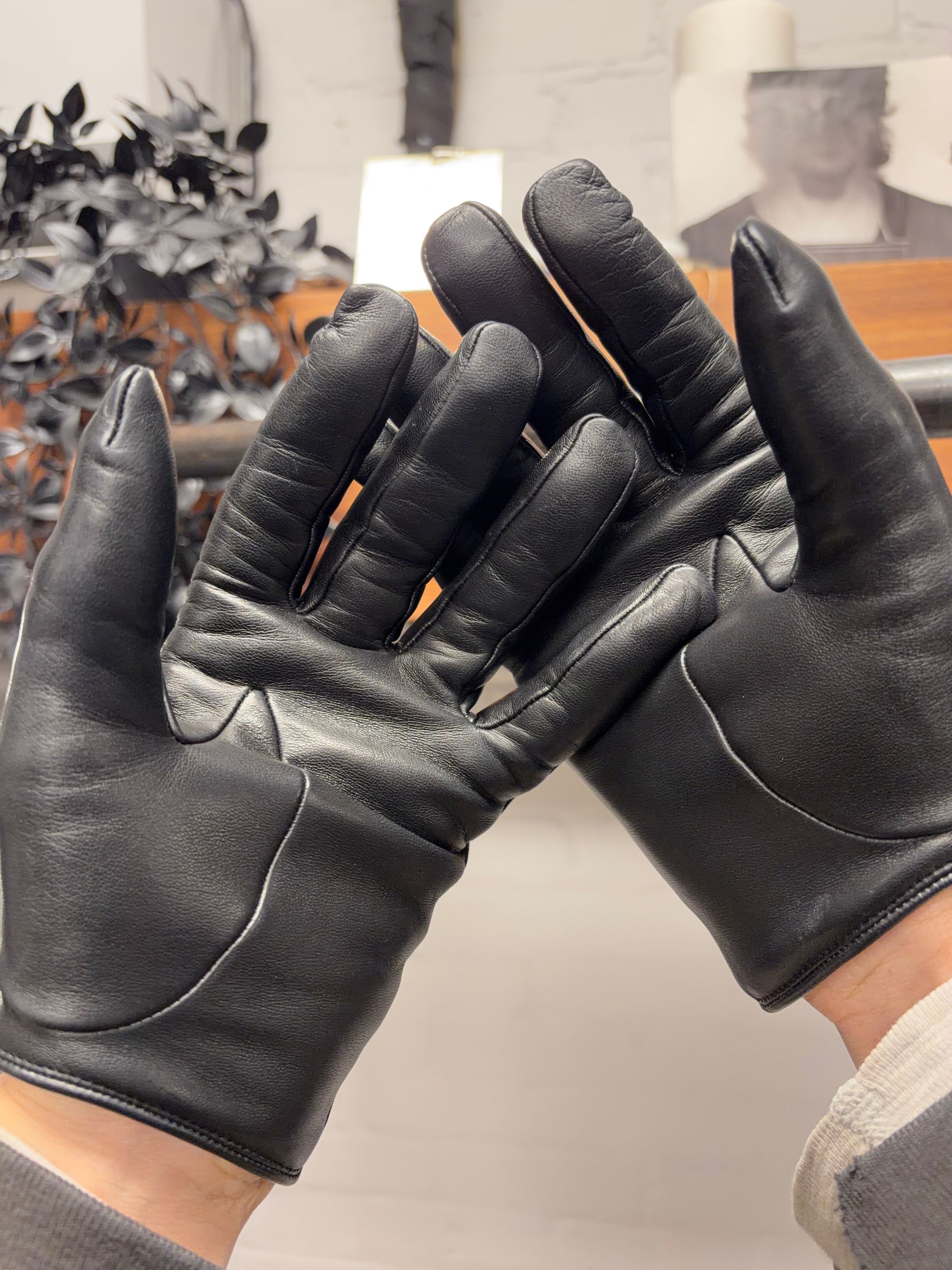 Chrome Hearts Chrome Hearts Dagger Zip Lambskin Leather Wool Lined Gloves Size ONE SIZE - 3 Thumbnail