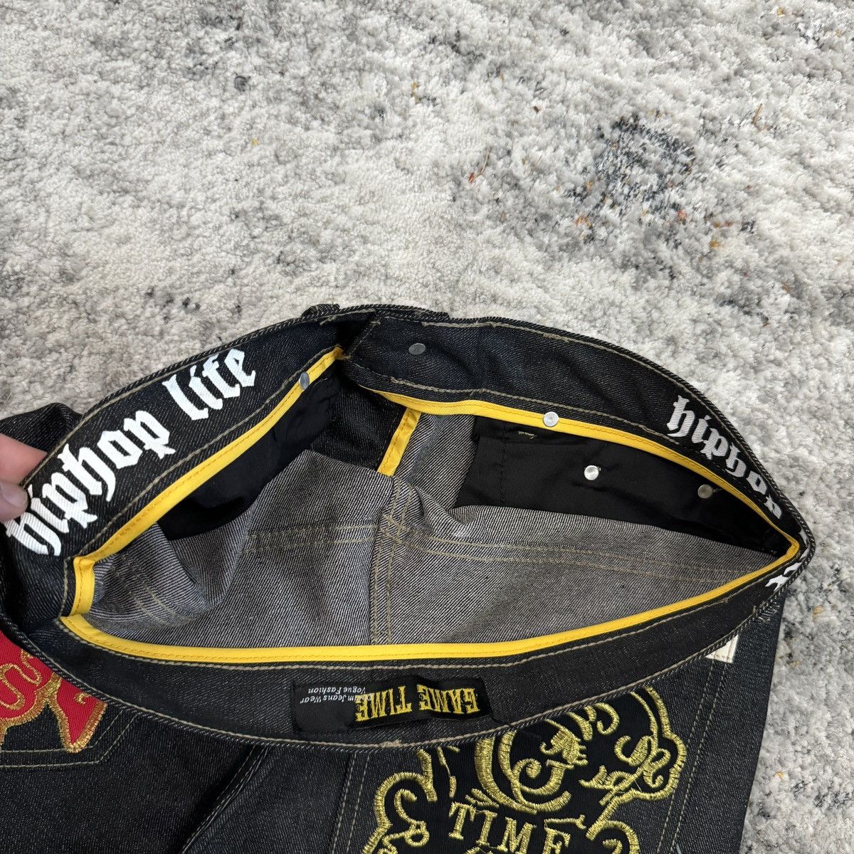 Affliction × JNCO × Vintage Crazy Vintage y2k The game baggy wide leg embroidered jeans Size US 34 / EU 50 - 7 Thumbnail