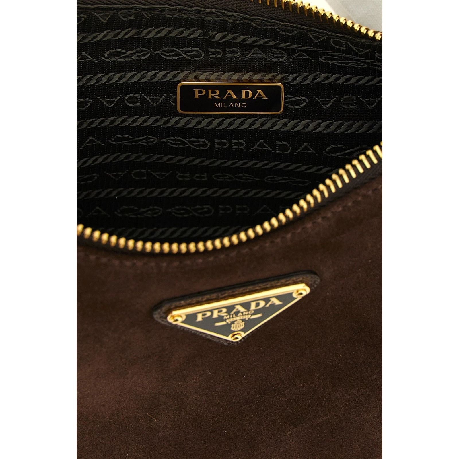 Prada PRADA $2100 Re-Edition 2005 Mini Brown Suede Shoulder Bag Ne Size ONE SIZE - 4 Thumbnail