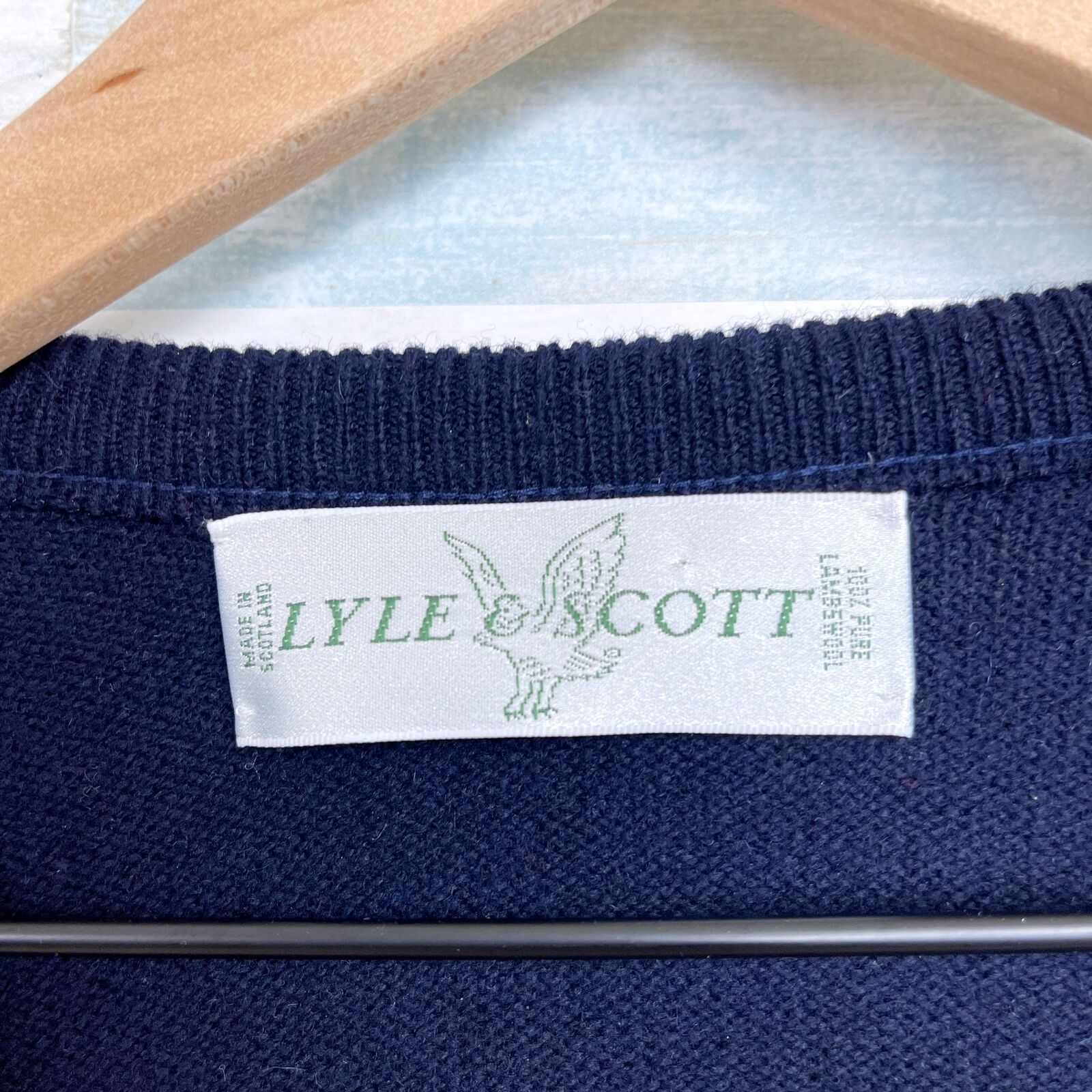 Lyle & Scott Lyle & Scott Lambswool Argyle Sweater Blue V Neck Scotland L Size US L / EU 52-54 / 3 - 5 Thumbnail