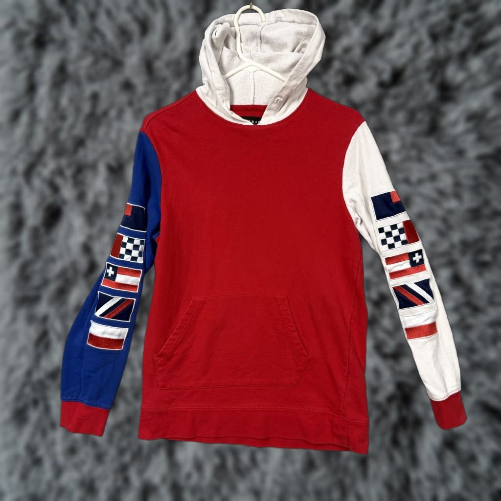 Pacsun PacSun Hoodie Mens S Red White Blue Nautical Flag Sleeve Graphic Sweatshirt Size US S / EU 44-46 / 1 - 1 Thumbnail