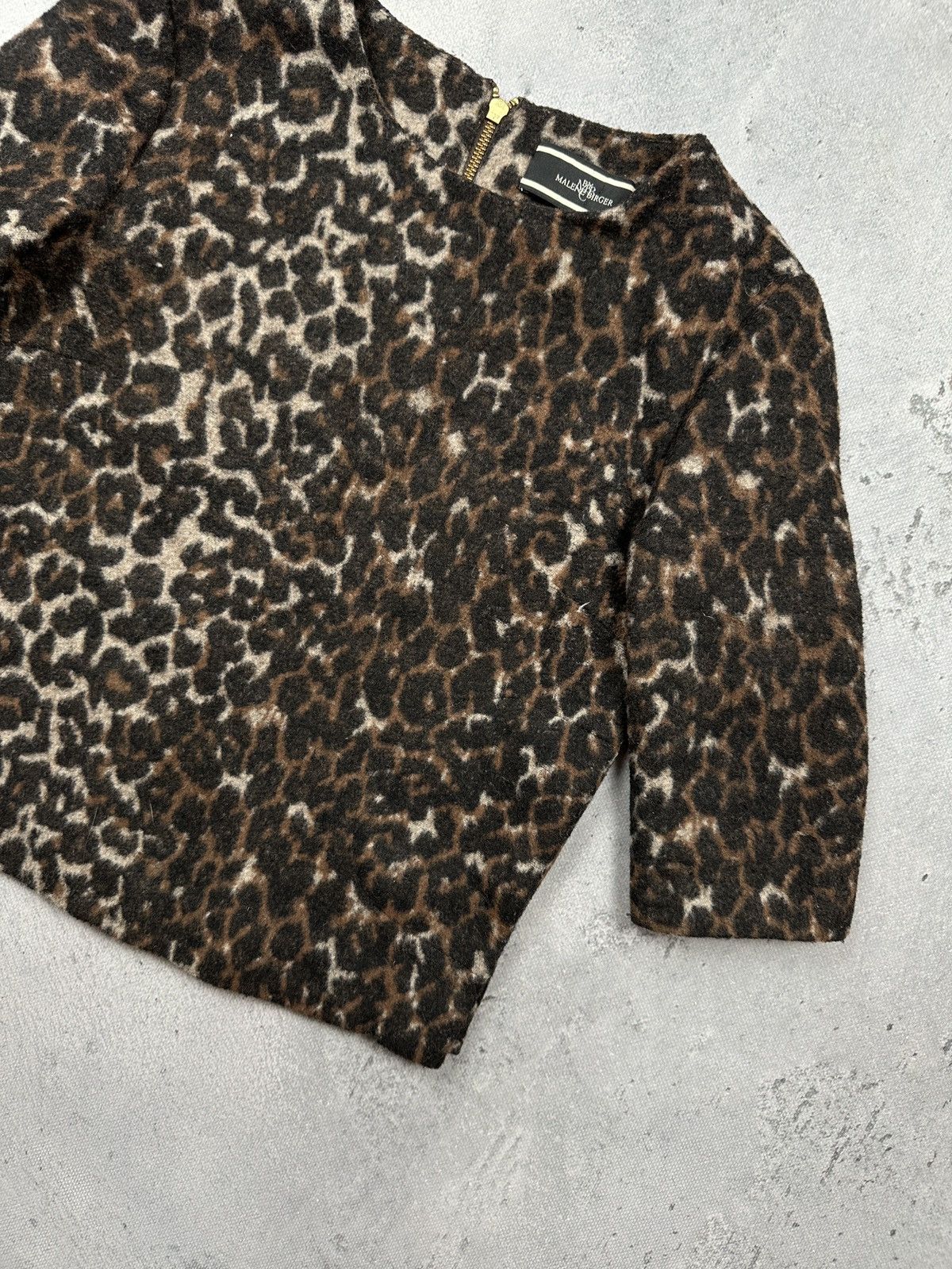 By Malene Birger Vintage By Malene Birger Leopard Wool Blend Cropped Top Zip Size S / US 4 / IT 40 - 3 Thumbnail