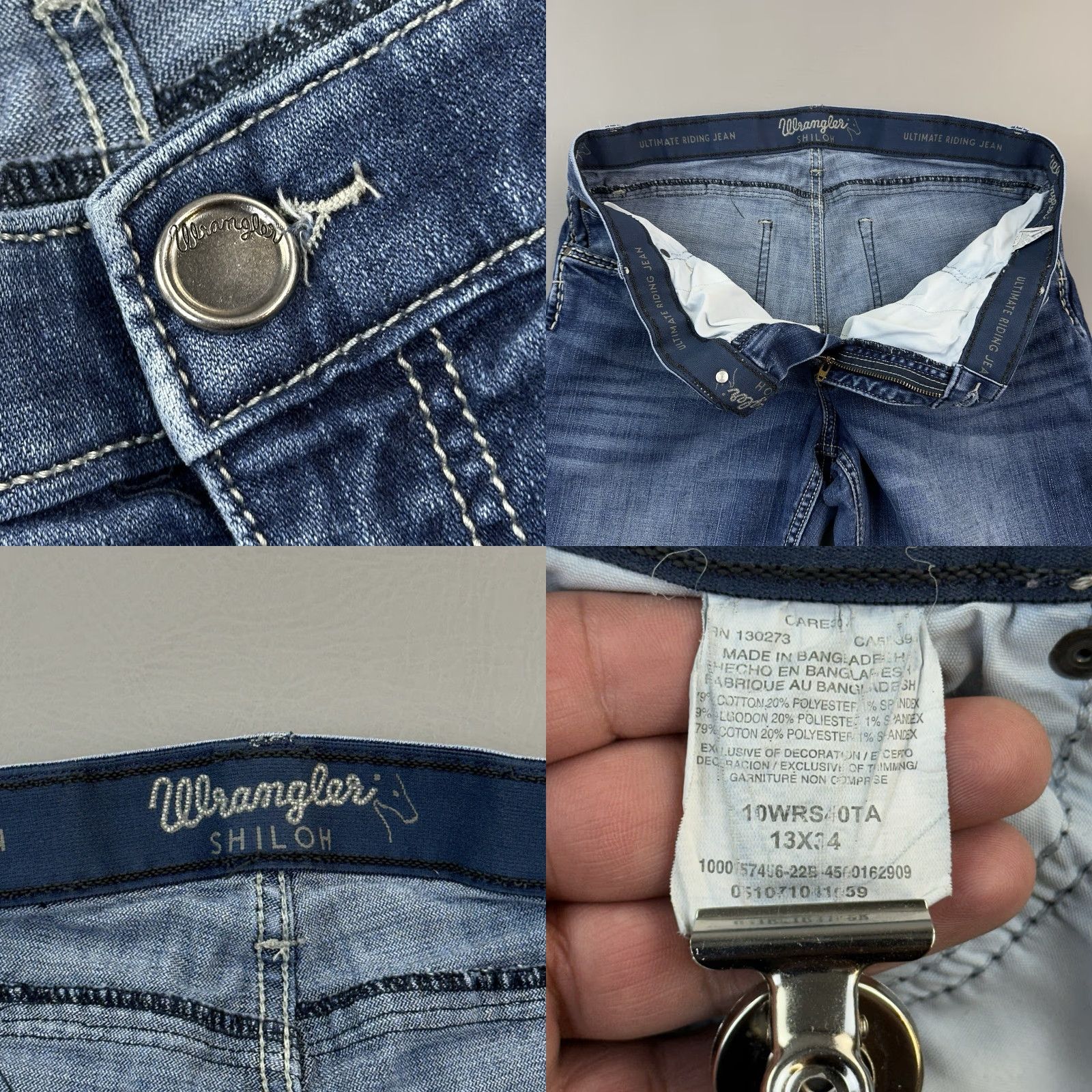 Wrangler Wrangler Jeans Women’s 13x34 34x33 Dark Wash Shilow Bootcut Cowgirl Stretch Jeans Women’s Casual Cowboy USA 5-Pocket Design Mens? Size 34" / US 12 / IT 48 - 8 Thumbnail