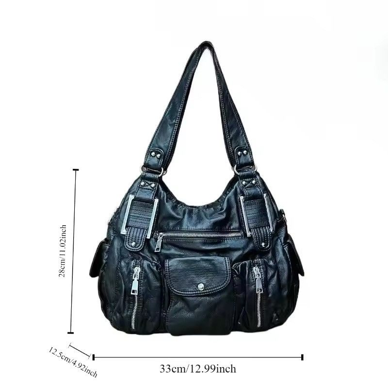 Leather Multi-Pocket Shoulder Crossbody Bag Size ONE SIZE - 11 Thumbnail