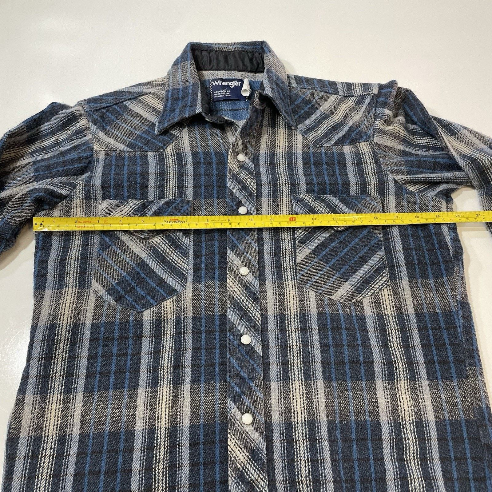 Wrangler VTG Wrangler Men's Cowboy Blue Plaid Pearl Snap Shirt M 15.5 Size US M / EU 48-50 / 2 - 4 Thumbnail
