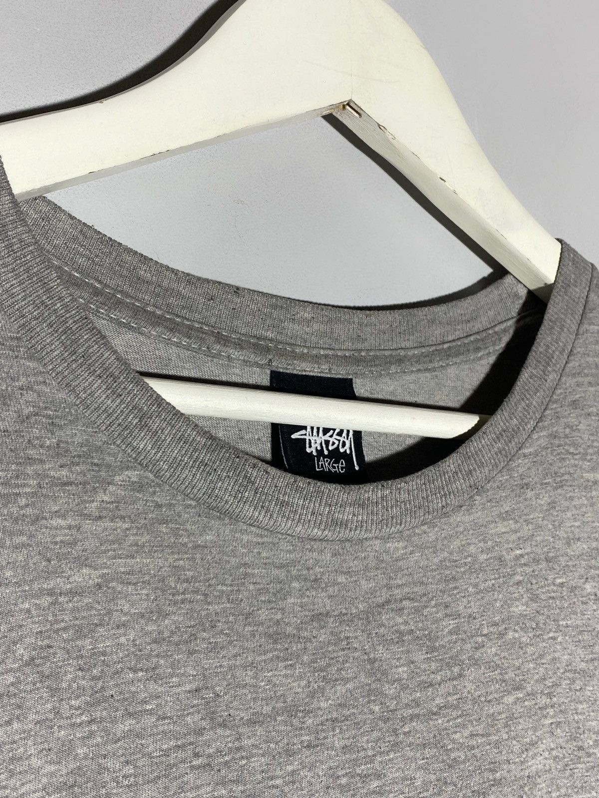 Stussy Vintage Stussy Distressed Logo Long Sleeve Shirt Grey Size US L / EU 52-54 / 3 - 10 Thumbnail