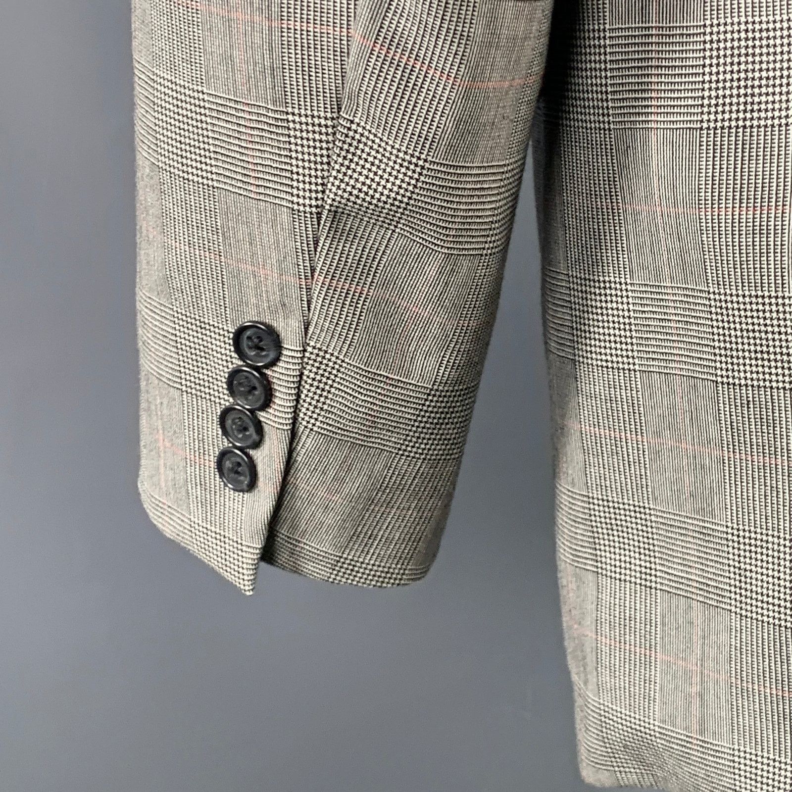 Other O'CONNELL'S Long Black White Plaid Wool Notch Lapel Suit Size 42L - 7 Thumbnail