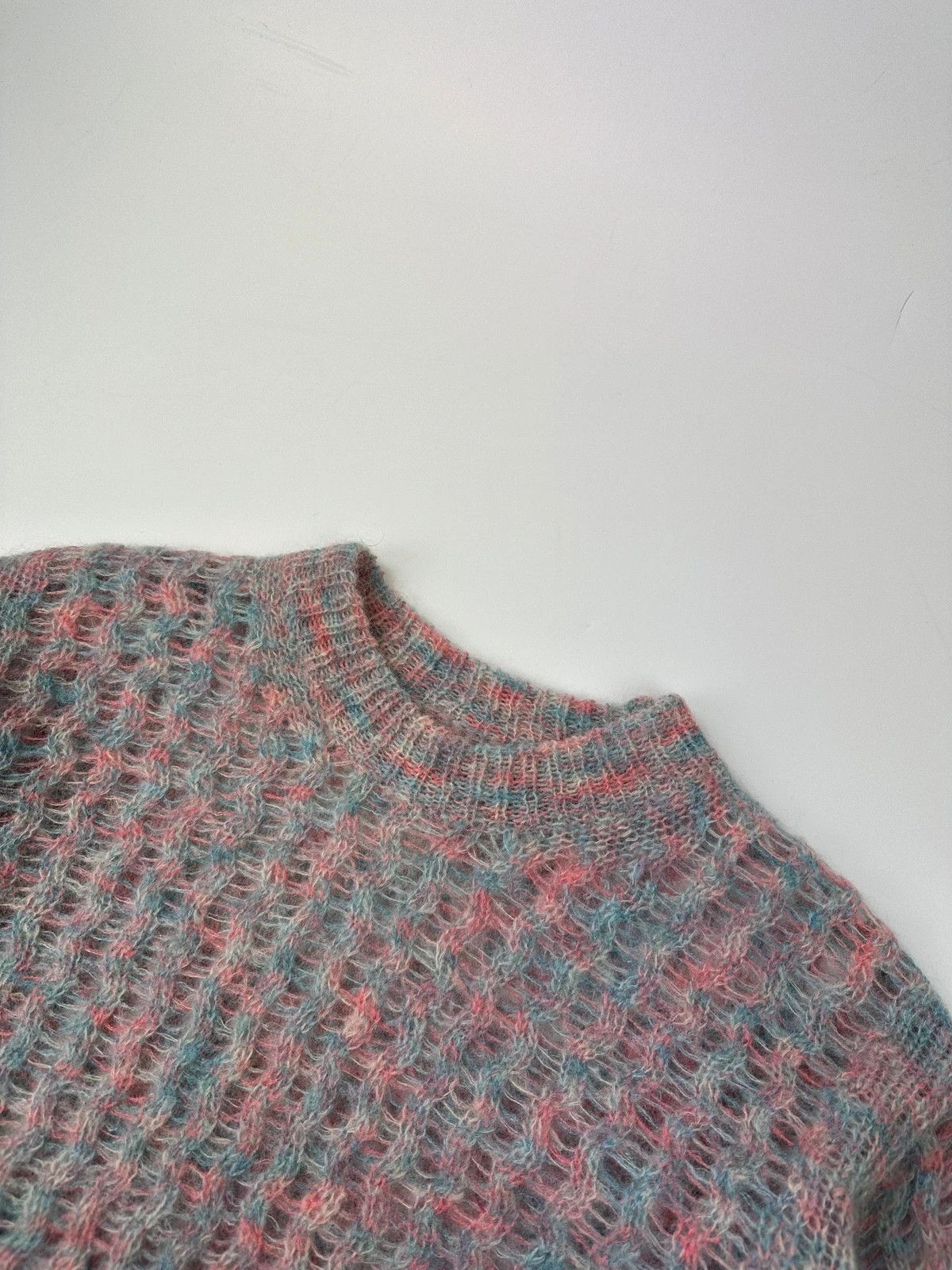 Acne Studios Acne Studio 00’s Blue & Pink Knitted Mohair Sweater Size M / US 6-8 / IT 42-44 - 3 Thumbnail