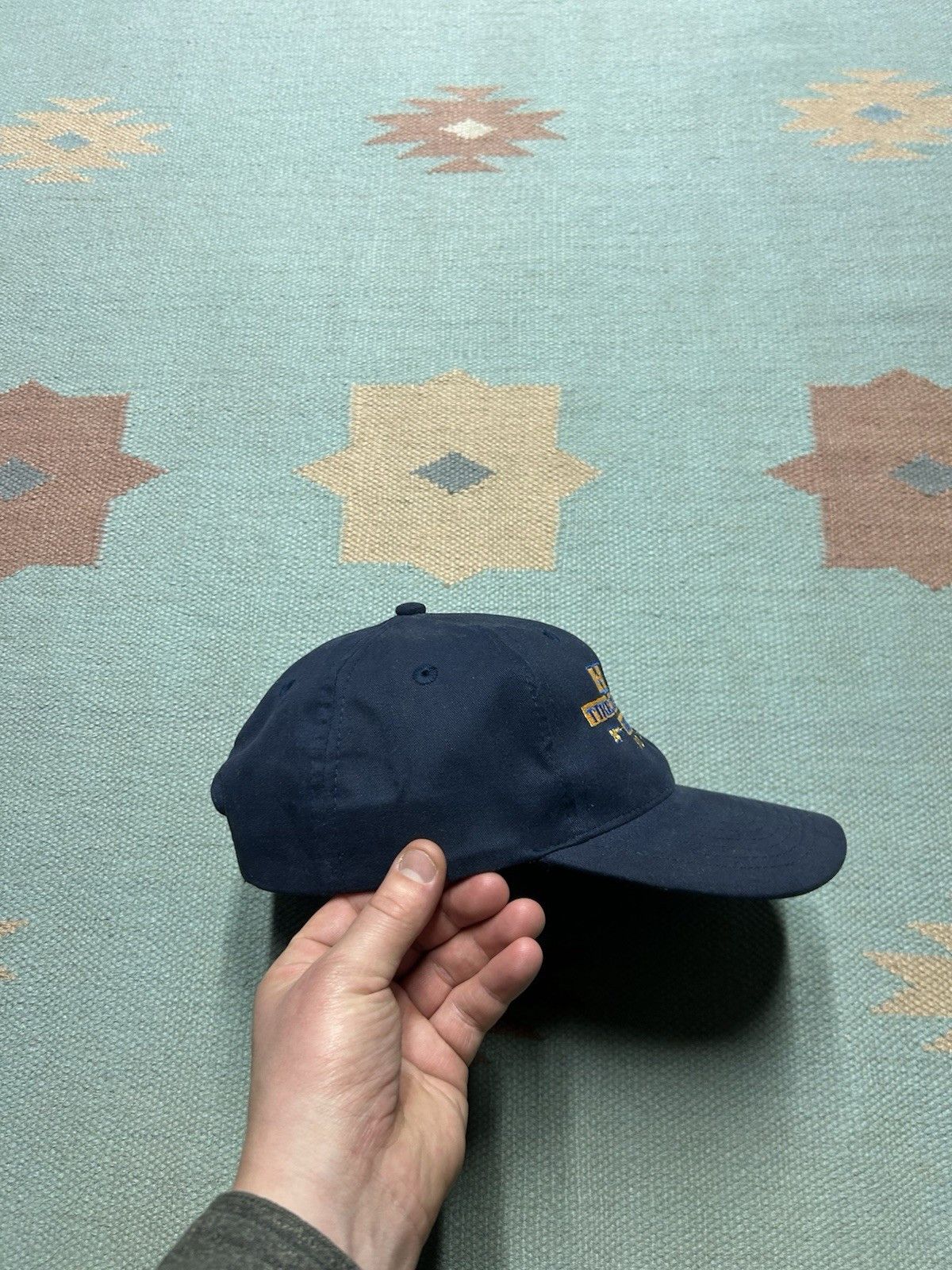Vintage Vtg SnapBack hat H&E tire service flint Michigan blue yellow Size ONE SIZE - 9 Thumbnail