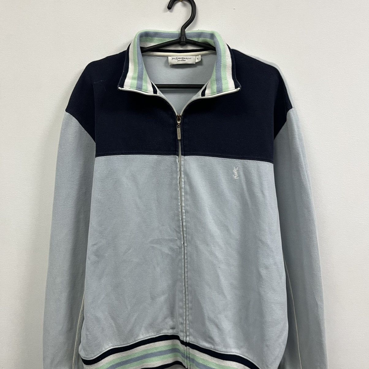 Vintage Yves Saint Laurent Sweatshirt Zip Up Jumper YSL