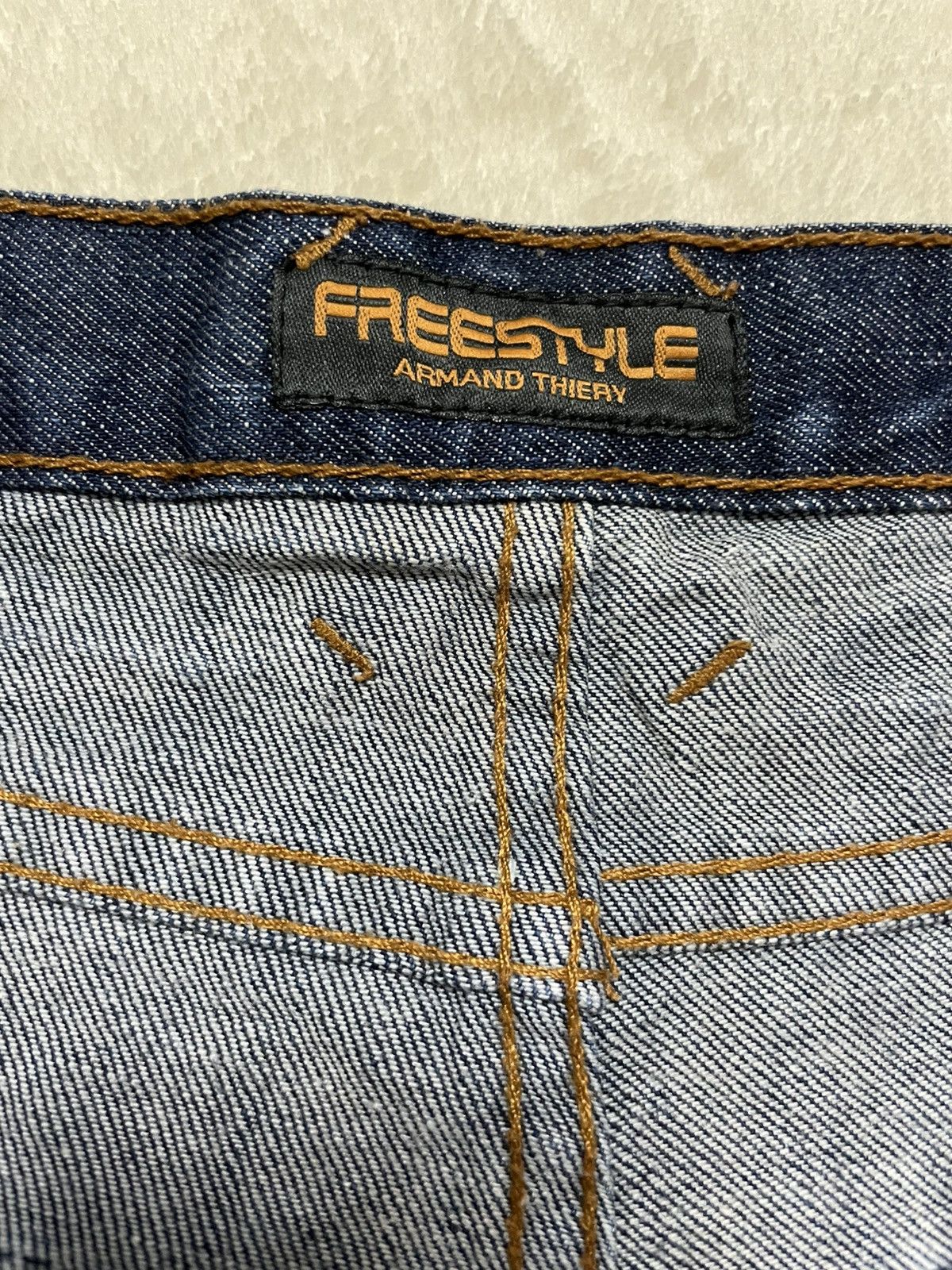 Japanese Brand Vintage AT Jeans Distress Faded Denim Jeans Size US 33 - 7 Thumbnail
