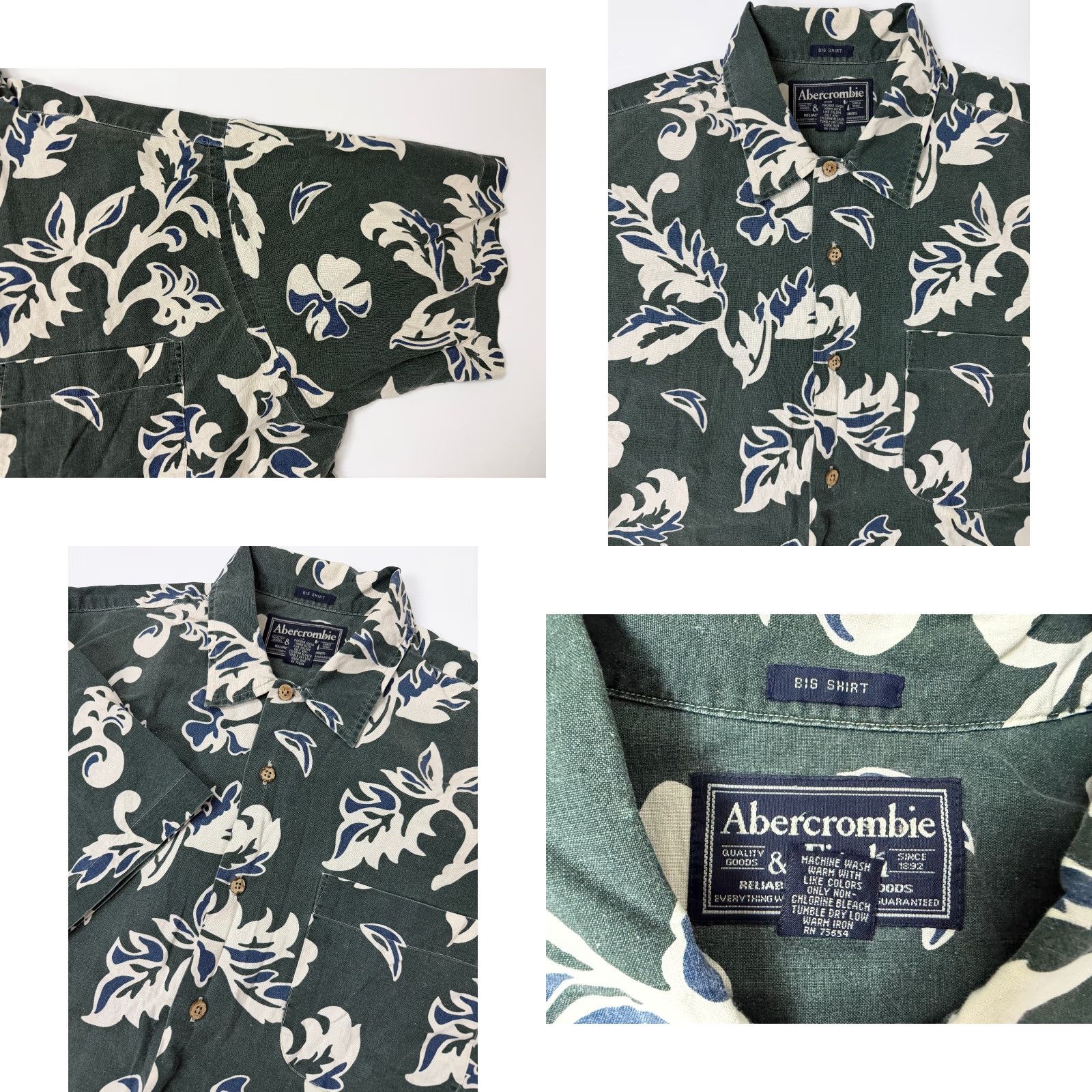 Abercrombie & Fitch VINTAGE Abercrombie & Fitch BIG Shirt Men L Floral Cotton Button-Up 90s Beach Hawaiian Oversized Pockets Size US L / EU 52-54 / 3 - 9 Thumbnail