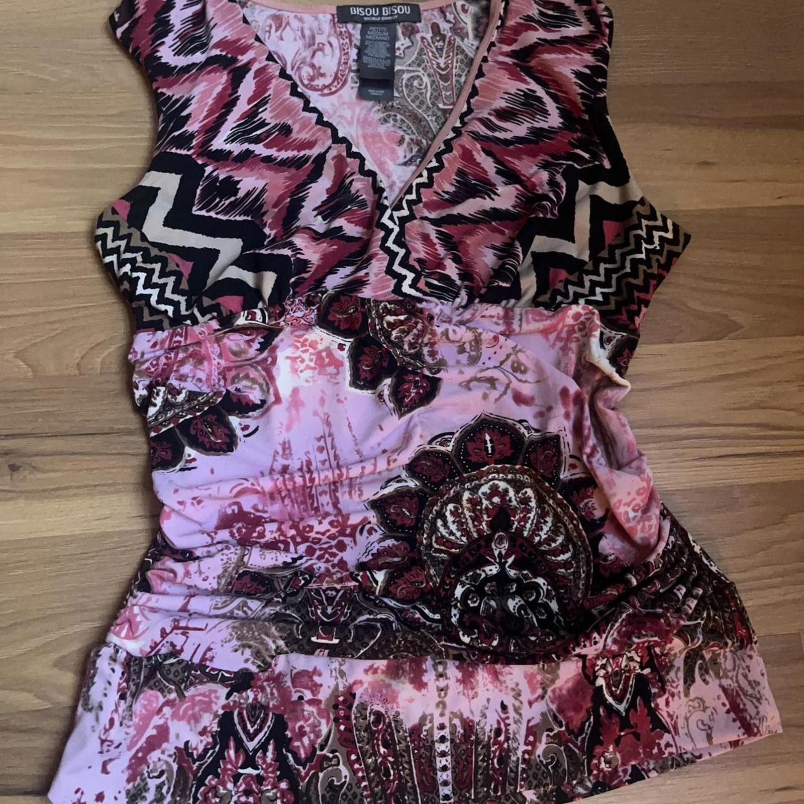 Other Pink and black paisley print top with ruffle detail #paisley Size M / US 6-8 / IT 42-44 - 4 Thumbnail