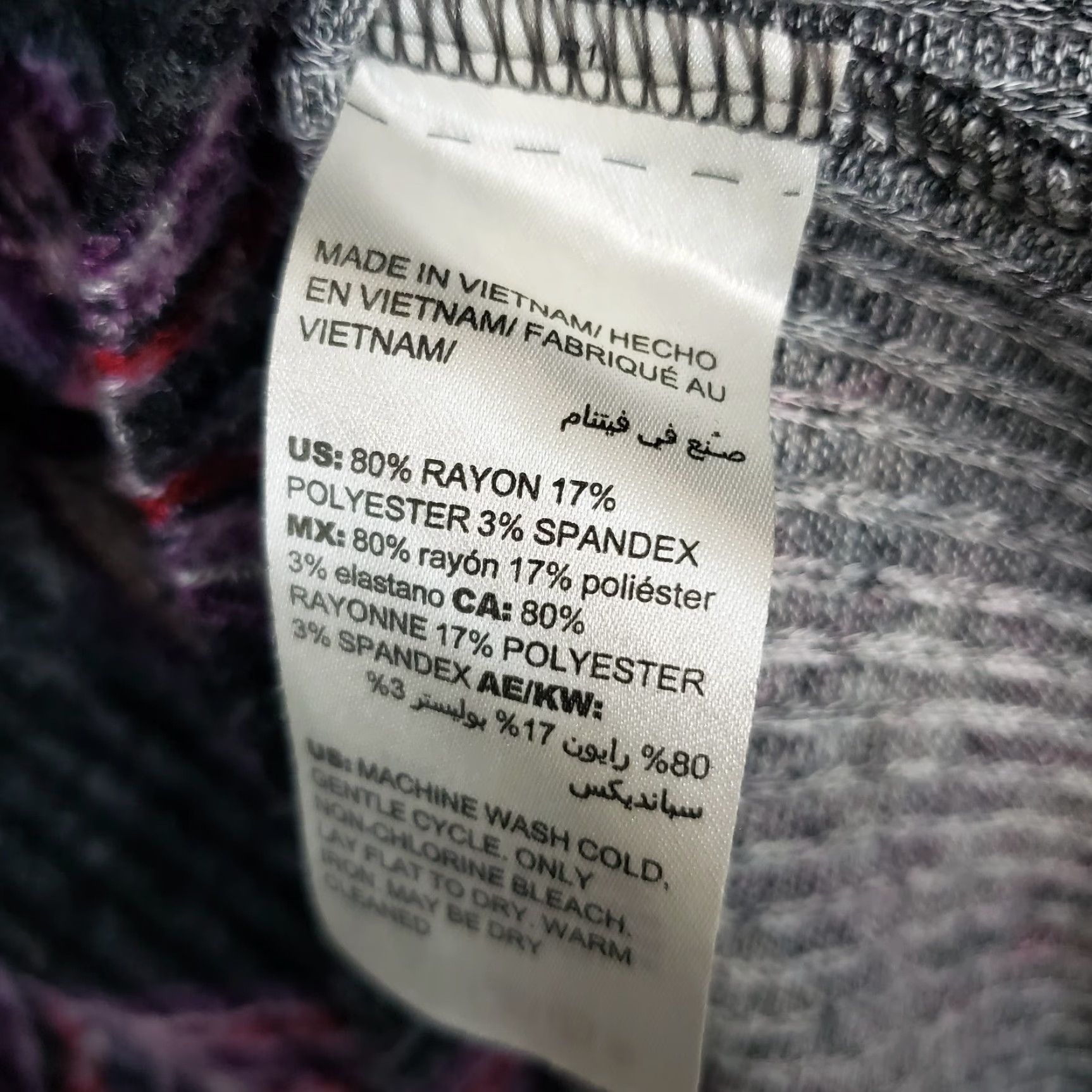 Vintage Chicos Zenergy Womens Blouse Shirt long sleeve L Gray Purple Ribbed Cowl Neck Pullover Size L / US 10 / IT 46 - 5 Thumbnail