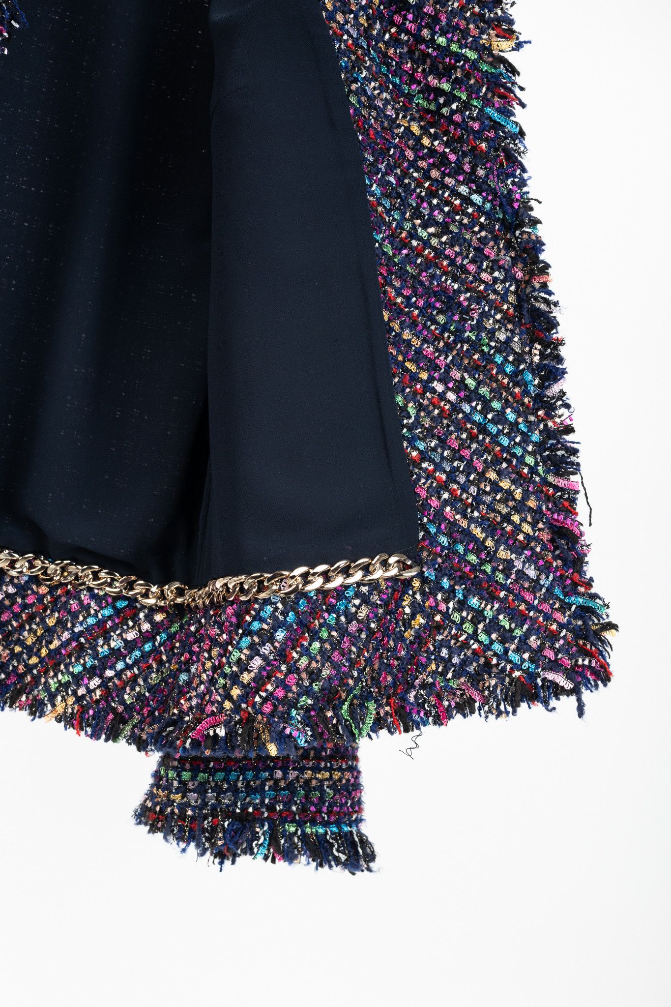 Other Edward Achour Paris Multicolour Tweed Fringe-Trim Jacket Size S / US 4 / IT 40 - 10 Thumbnail