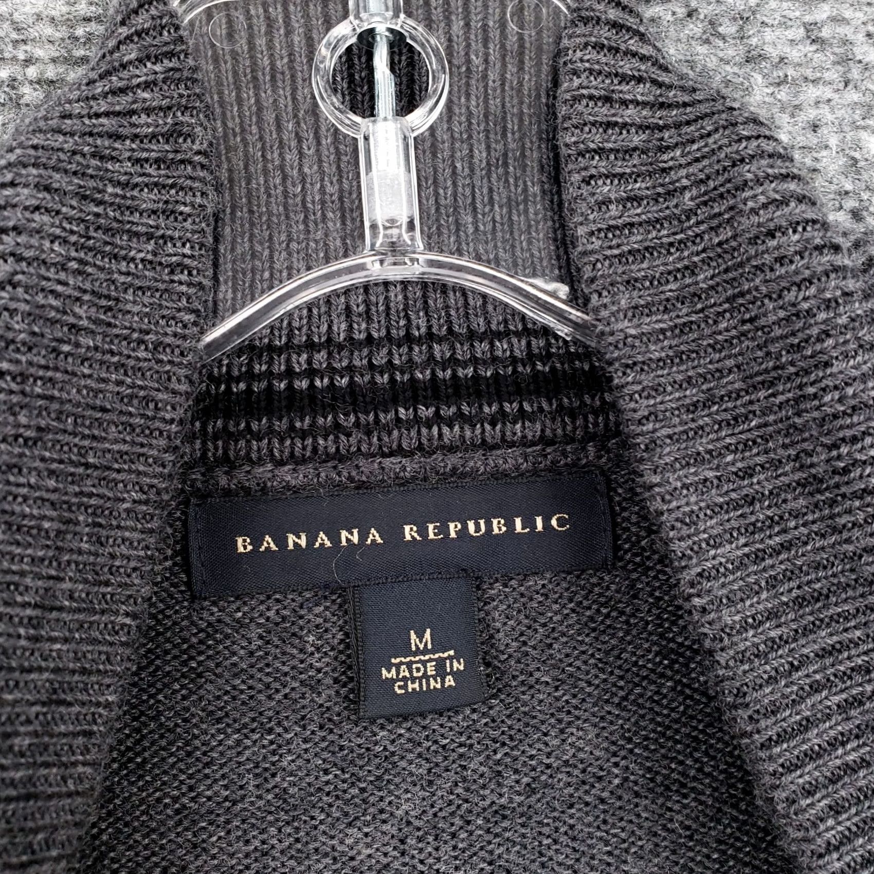 Banana Republic Banana Republic Sweater Mens M Gray Wool Pullover Knit Long Sleeve Mock Neck Button Front Casual Knitwear Regular Size M Mens Size US M / EU 48-50 / 2 - 7 Thumbnail