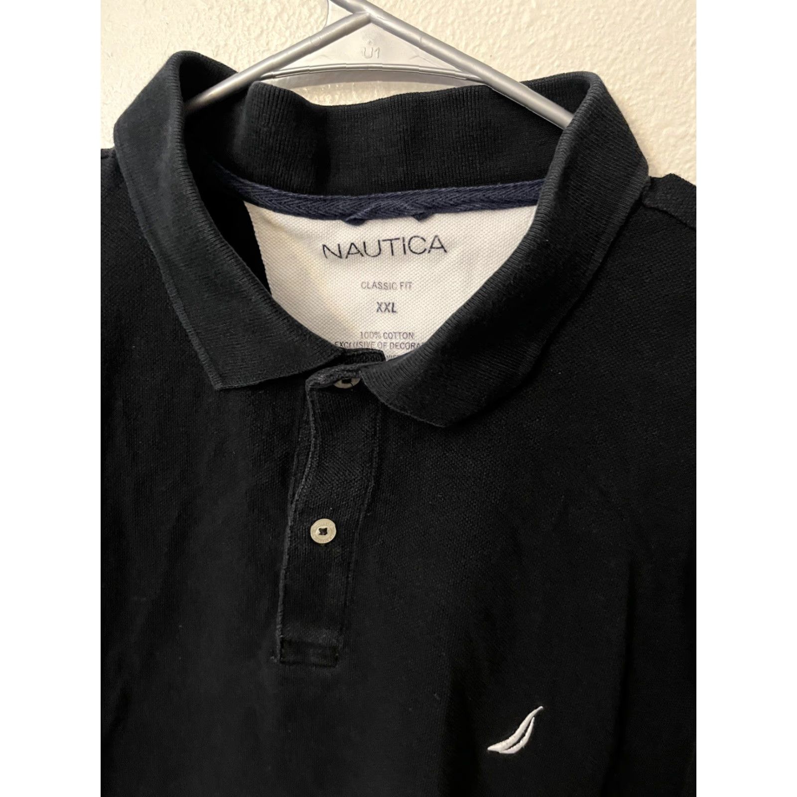 Nautica Nautica Polo Shirt Short Sleeve Black 2XL Men's Classic Fit Logo Polo Shirt, Nautica, Cotton, Woven, Regular Fit, Golf Boating, 2XL Mens Black Polo Size US XXL / EU 58 / 5 - 3 Thumbnail