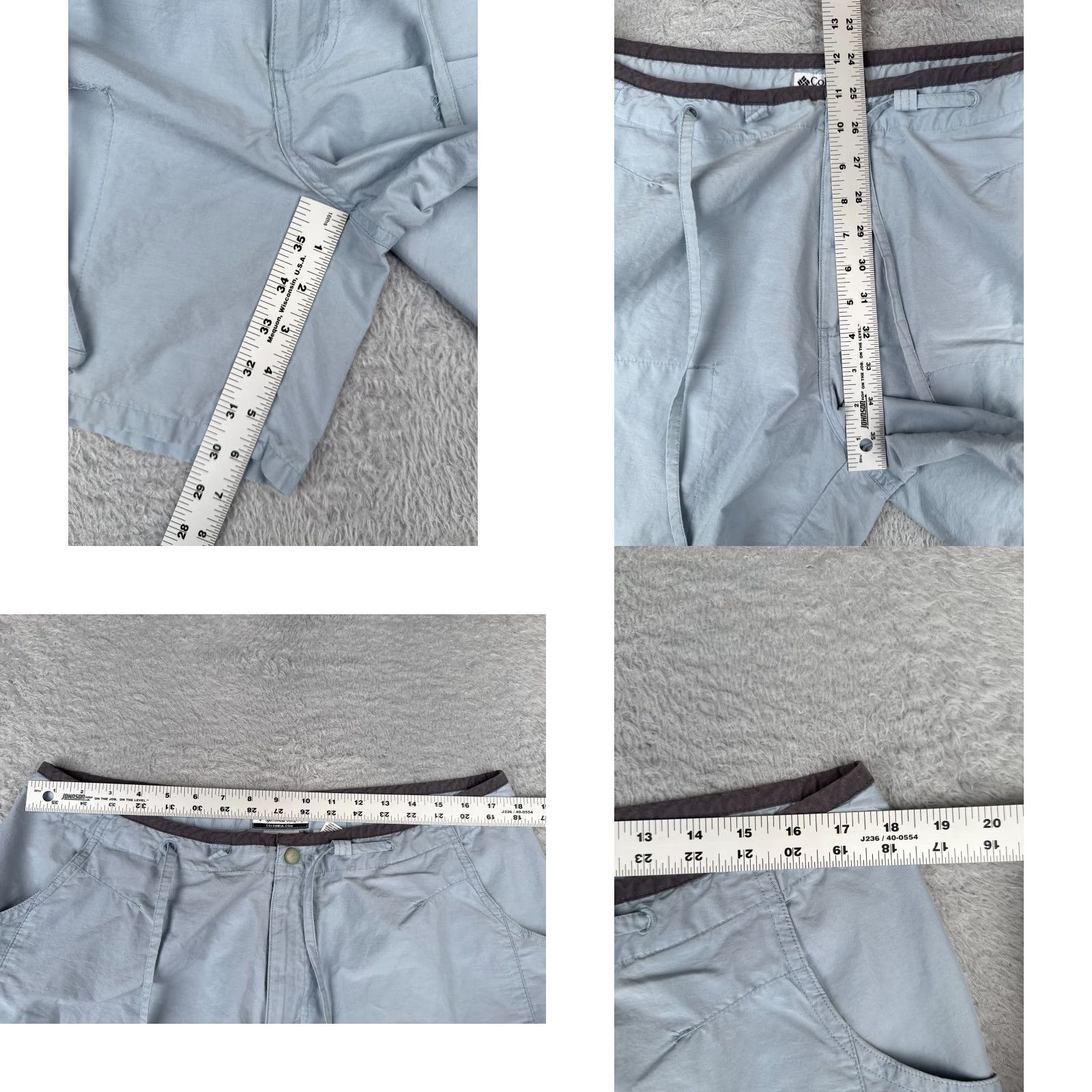Vintage VINTAGE Columbia Shorts Womens XL Blue Nylon Cotton Blend Drawstring 6" Inseam 6in Pocket Logo Outdoor Fish Camping Hiking Size 40" / US 18 - 8 Thumbnail