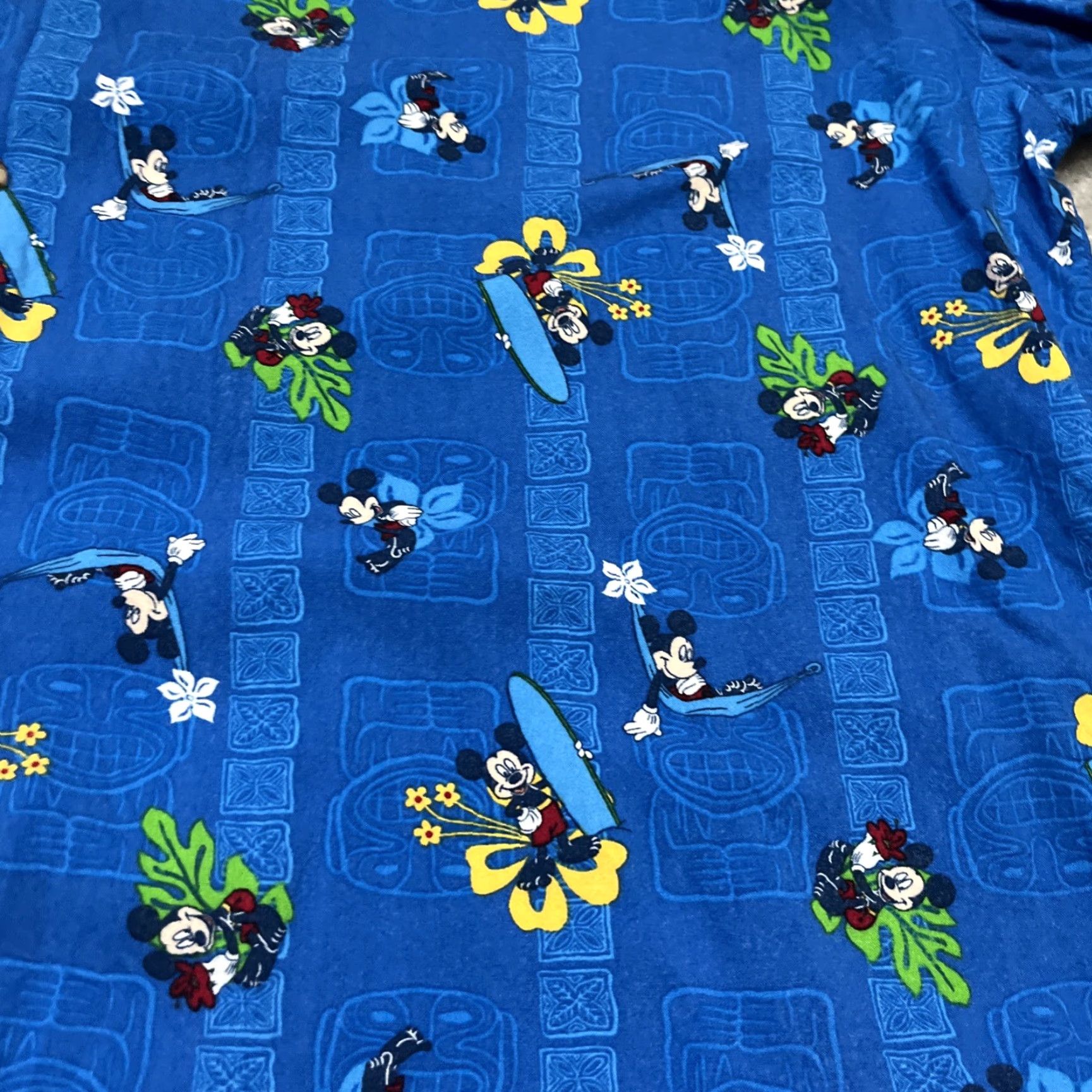 Disney Disney Store Mickey Mouse Hawaiian Shirt Mens XL Blue Floral Authentic Original Size US XL / EU 56 / 4 - 2 Thumbnail