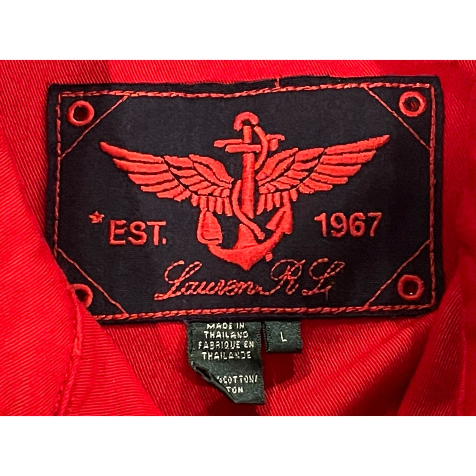 Ralph Lauren Lauren Ralph Lauren Womens Jacket Double Breasted Gold Tone Buttons Pockets Lg Red Cotton Cardigan? Size L / US 10 / IT 46 - 4 Thumbnail