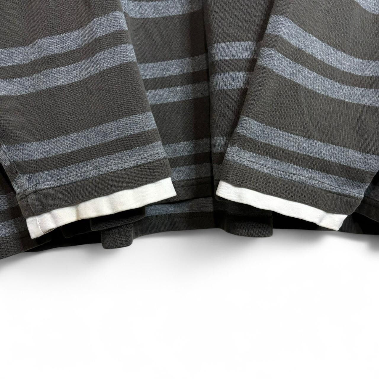 Retreat × Vintage Vintage Y2K Striped Khaki Green And Grey Layered Sweater Size US XXL / EU 58 / 5 - 3 Thumbnail