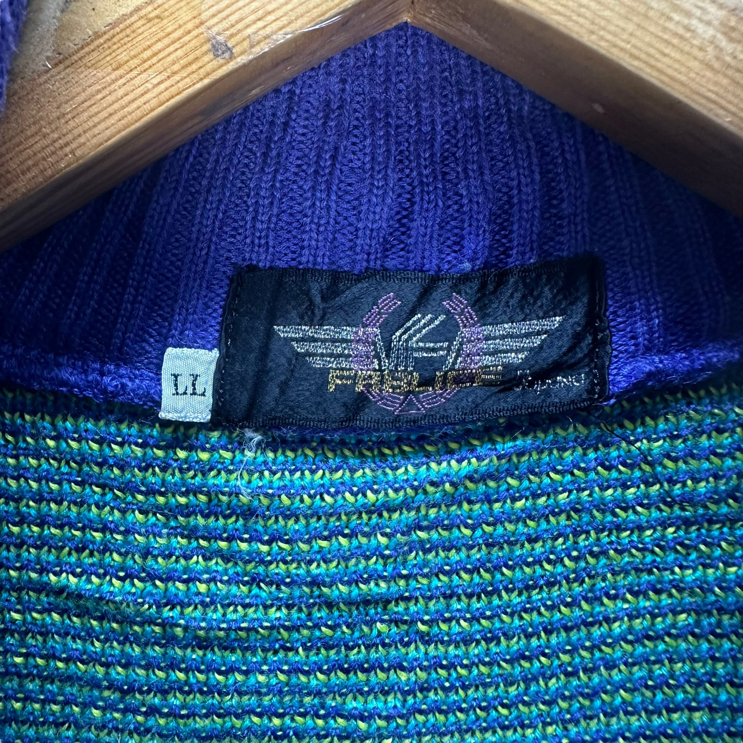 Japanese Brand FABLICE COLORFUL KNITTED SWEATER #8119-202 Size US L / EU 52-54 / 3 - 7 Thumbnail