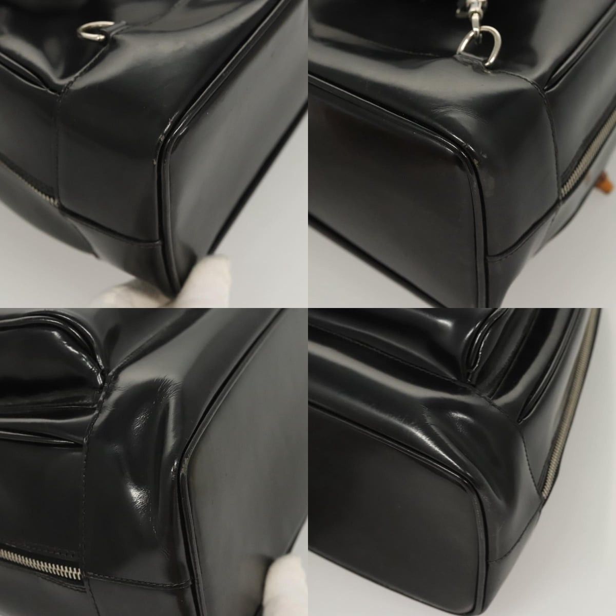 Gucci GUCCI Bamboo Shoulder Bag Enamel Black Silver 003 3444 003 Size ONE SIZE - 10 Thumbnail