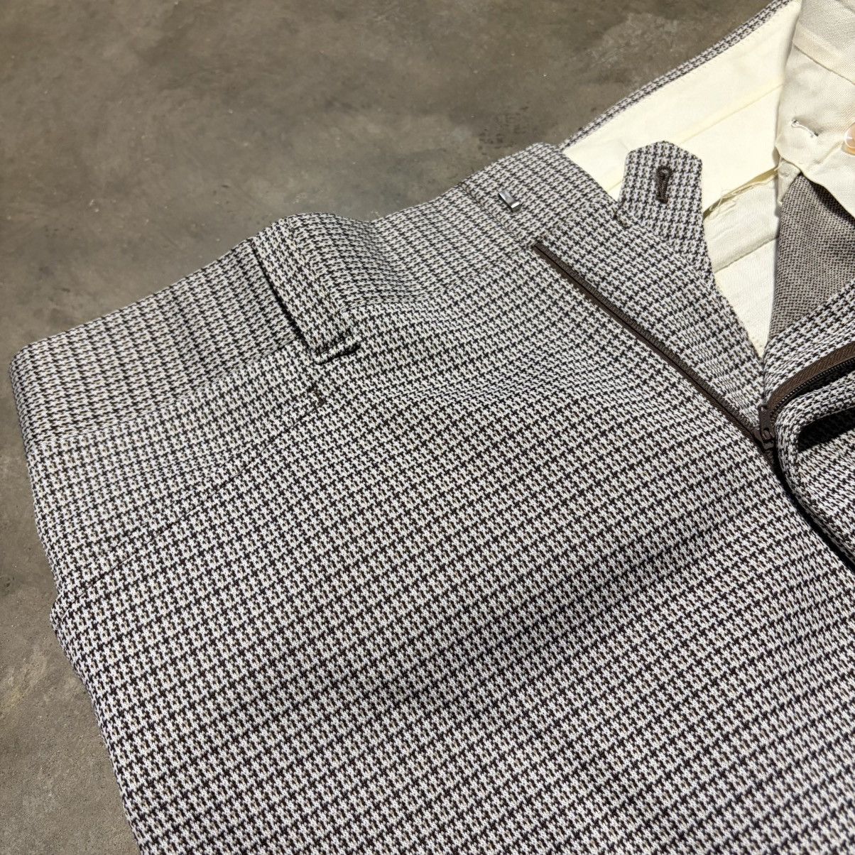Vintage Vintage 80s Houndstooth Pants Pleated Trousers Preppy Flare Size US 34 / EU 50 - 1 Thumbnail