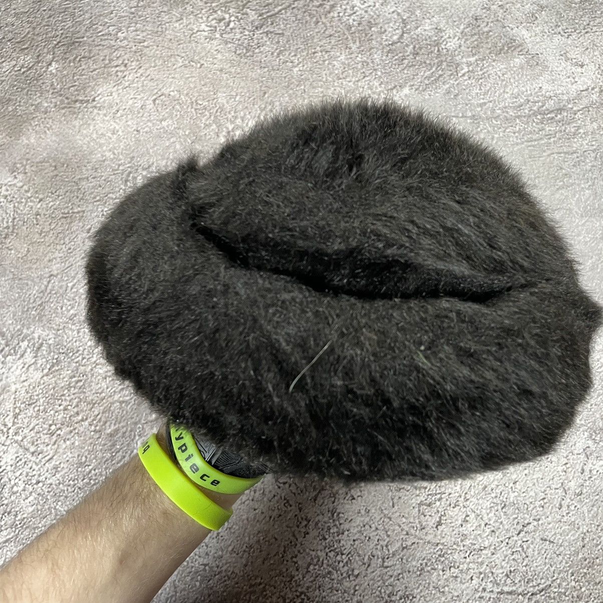 Vintage Vintage 90s Black Mohair Beanie Ushanka Grunge Alt Washed OS Size ONE SIZE - 4 Thumbnail