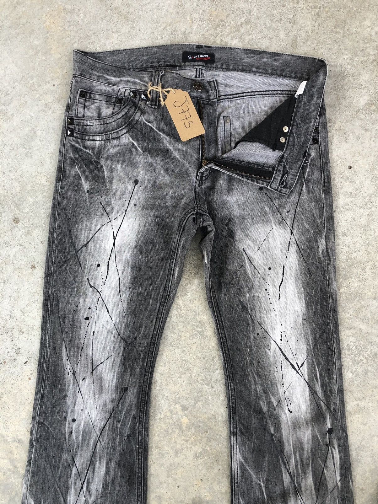 Japanese Brand Japanese Sorridere Flare Jeans Skulls Embroidered Distressed Size US 35 - 3 Thumbnail