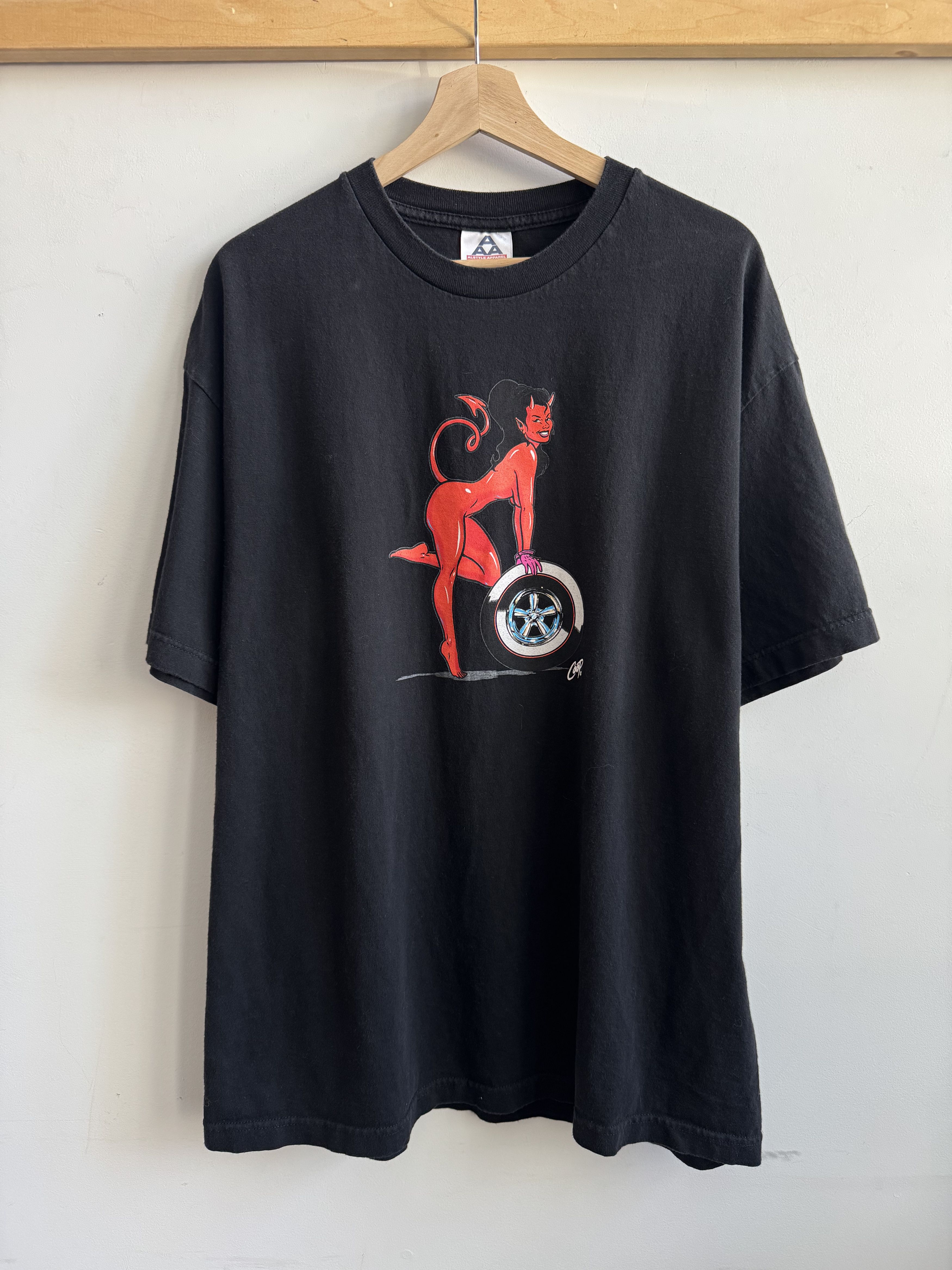 Vintage Vintage 1998 Coop Poster Pop Cheer Leader Devil Girl T 