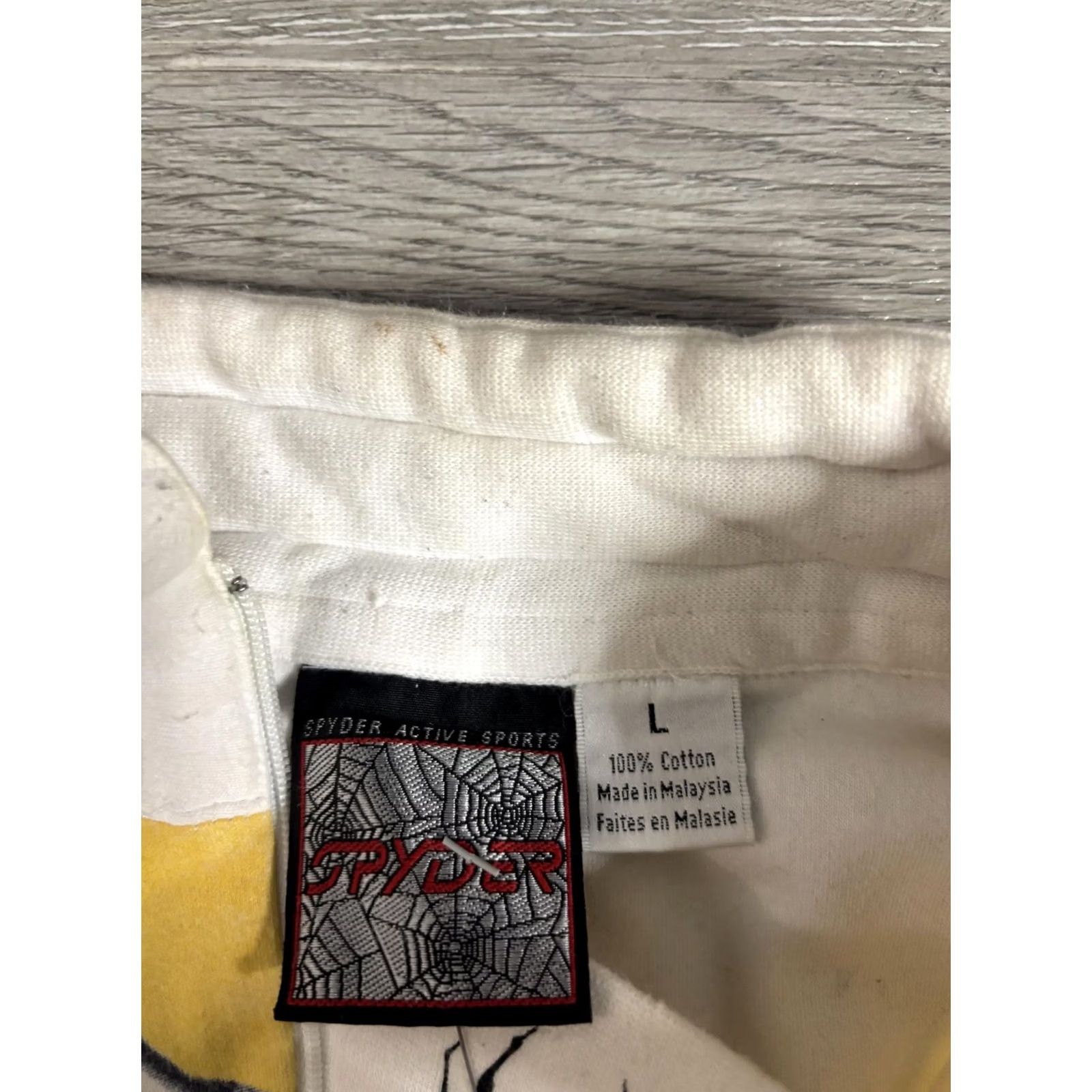 Spyder Spyder Shirt Mens Large White Yellow 1/4 Zip Long Sleeve Graphic Top Skiing Mock Neck Long Sleeve Pullover Winter Activewear Size US L / EU 52-54 / 3 - 3 Thumbnail
