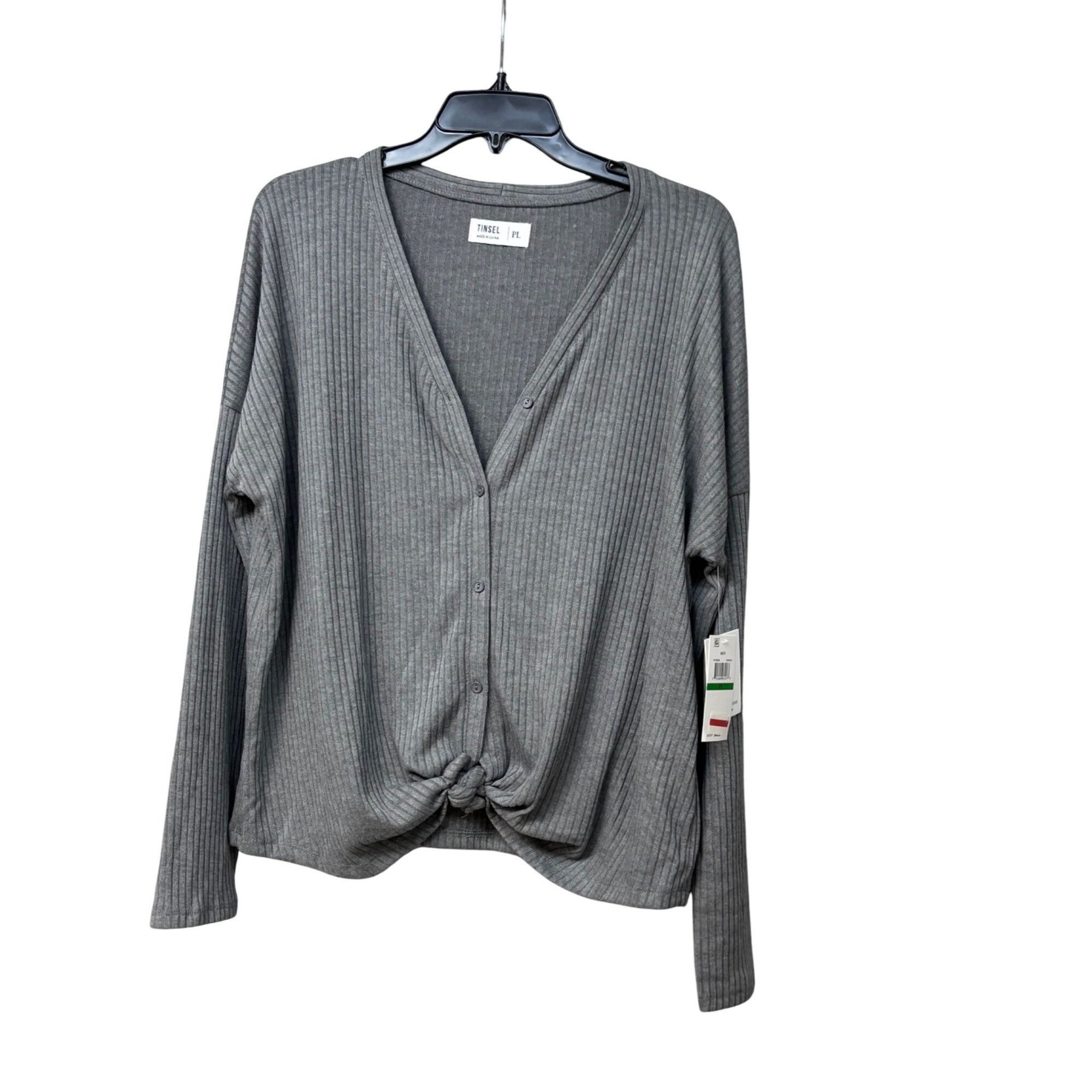 Other Tinsel Long Sleeve V-neck, Button Front Ribbed Cardigan Top Size ONE SIZE - 8 Thumbnail
