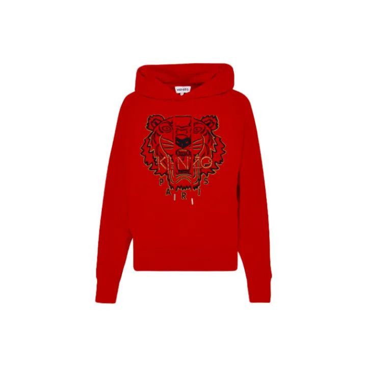 Kenzo KENZO Red Tiger Head Long Sleeve Hoodie -2507 Size XXS / US 00 / IT 34 - 1 Thumbnail