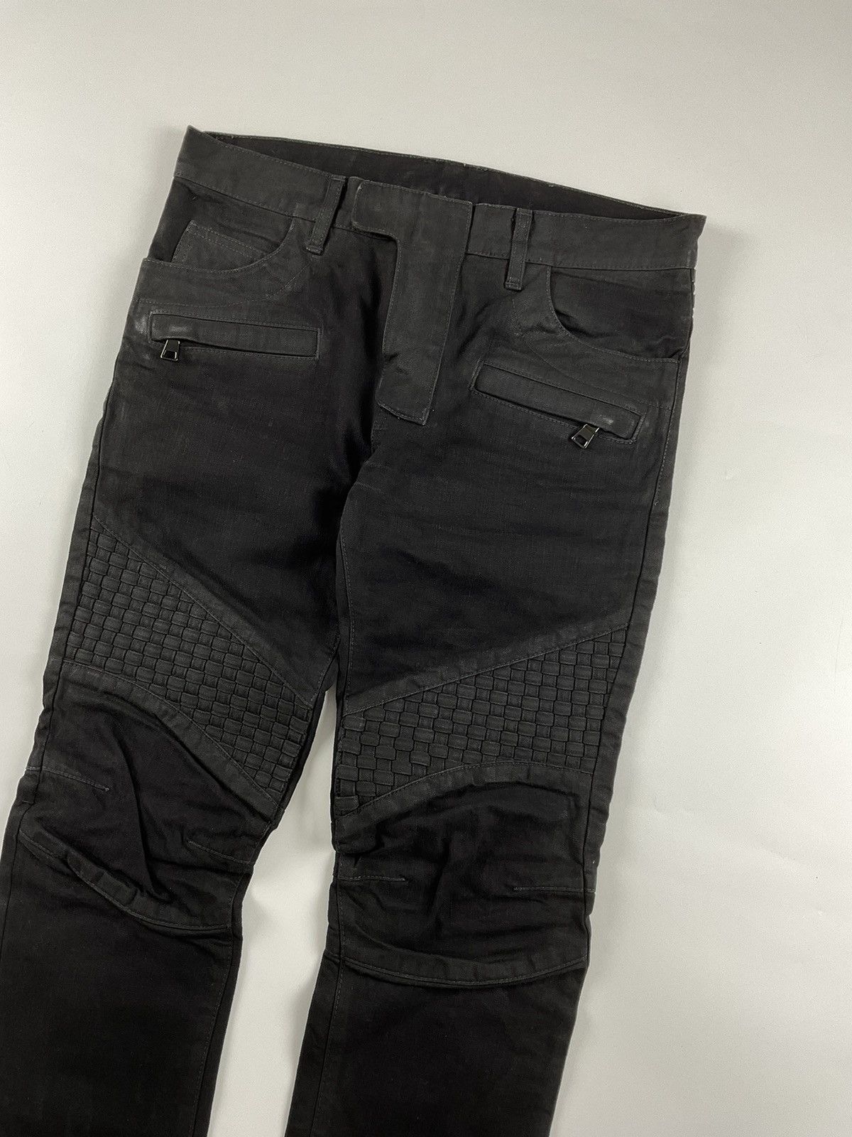 Balmain Balmain Basket Weave Biker Jeans Size US 29 - 7 Thumbnail