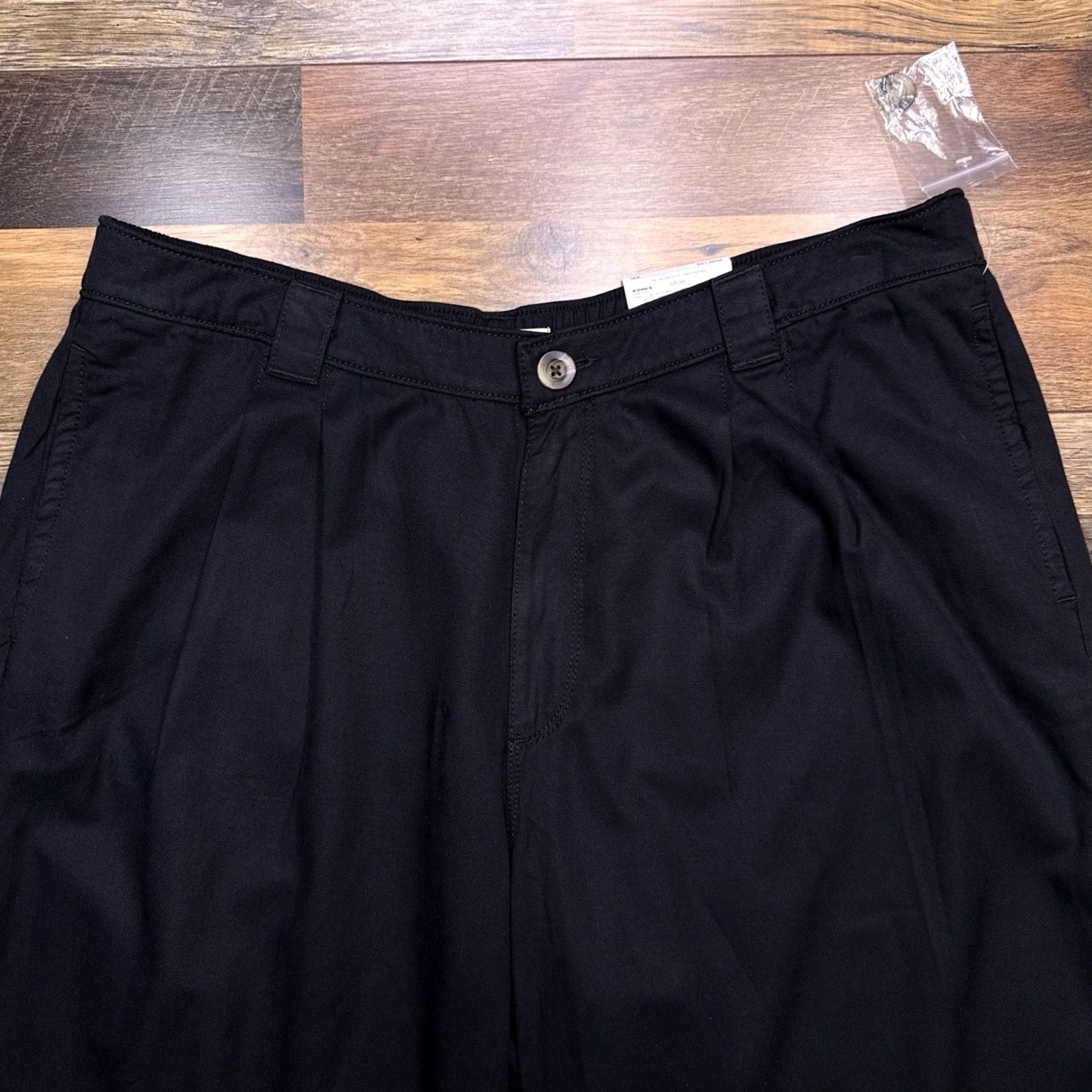 Vintage Sonoma Pleated Wide-Leg Pants Womens 2XL Black High Rise Casual Travel Wide-Leg Chino Cotton Lyocell Machine Washable Bohemian Seasonal Vintage No Size 40" / US 18 - 2 Thumbnail