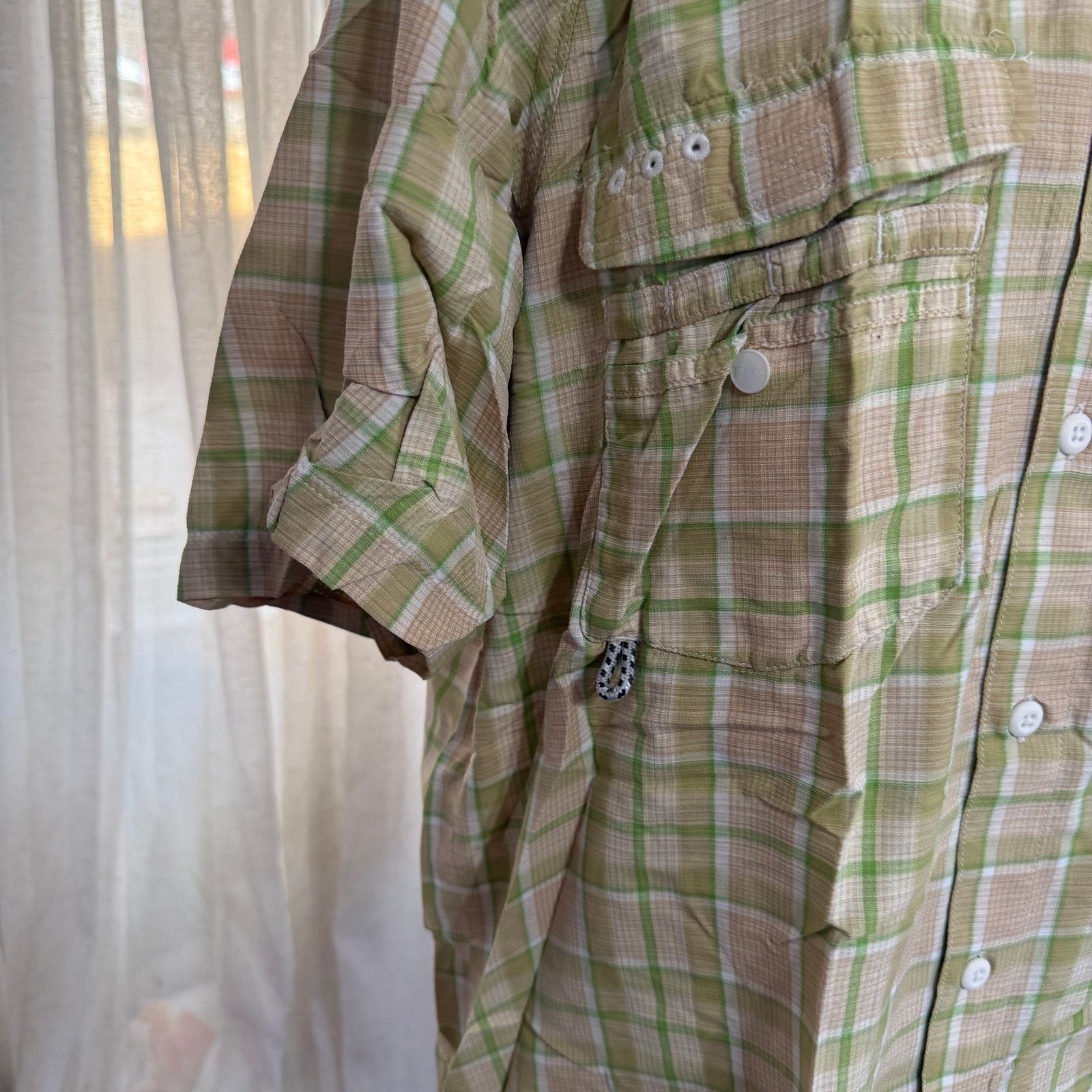 Columbia Columbia Tan & Green Plaid Outdoor Shirt | Sz M Size US M / EU 48-50 / 2 - 3 Thumbnail