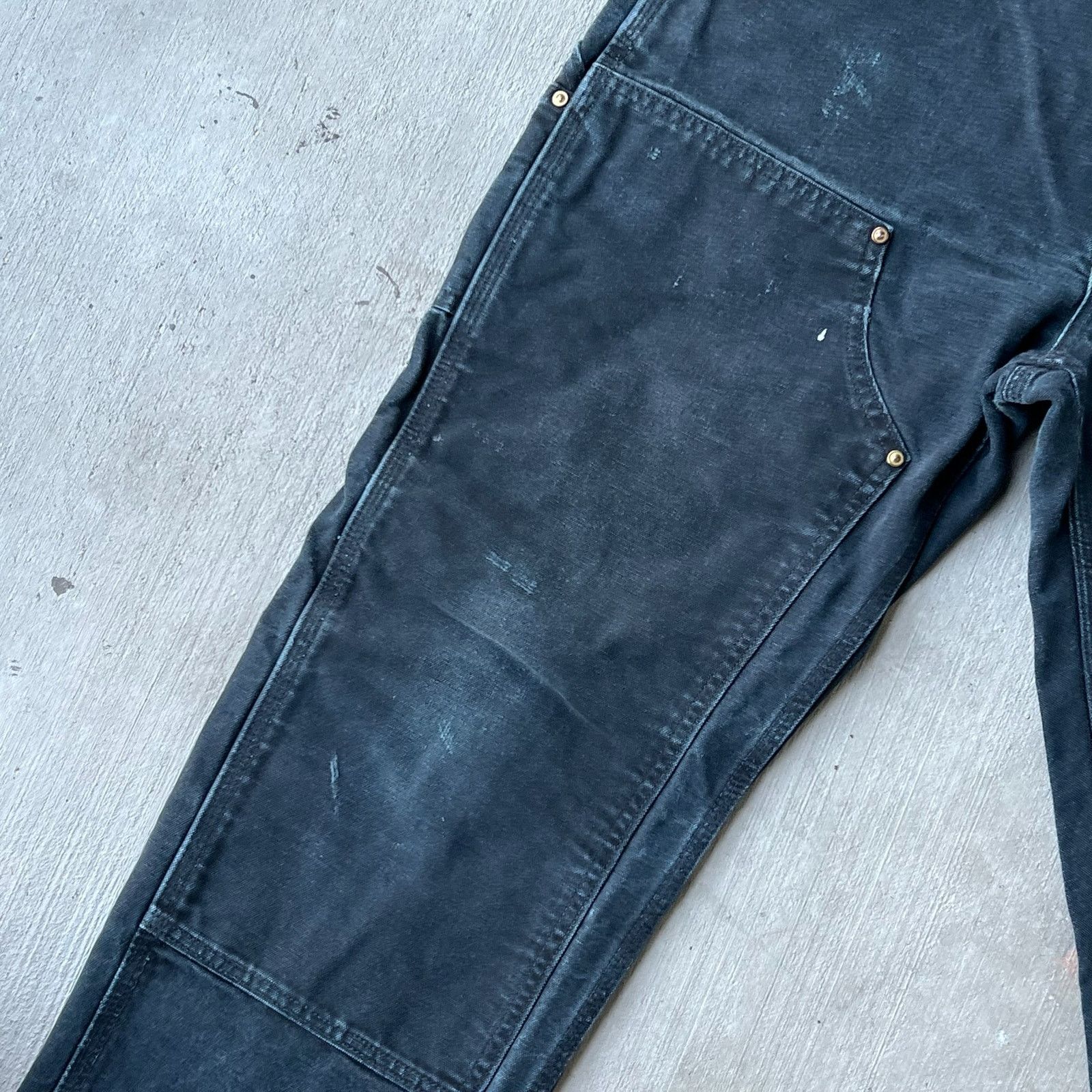 Carhartt × Vintage Carhartt faded black double knee work wear carpenter pants Size US 32 / EU 48 - 8 Thumbnail